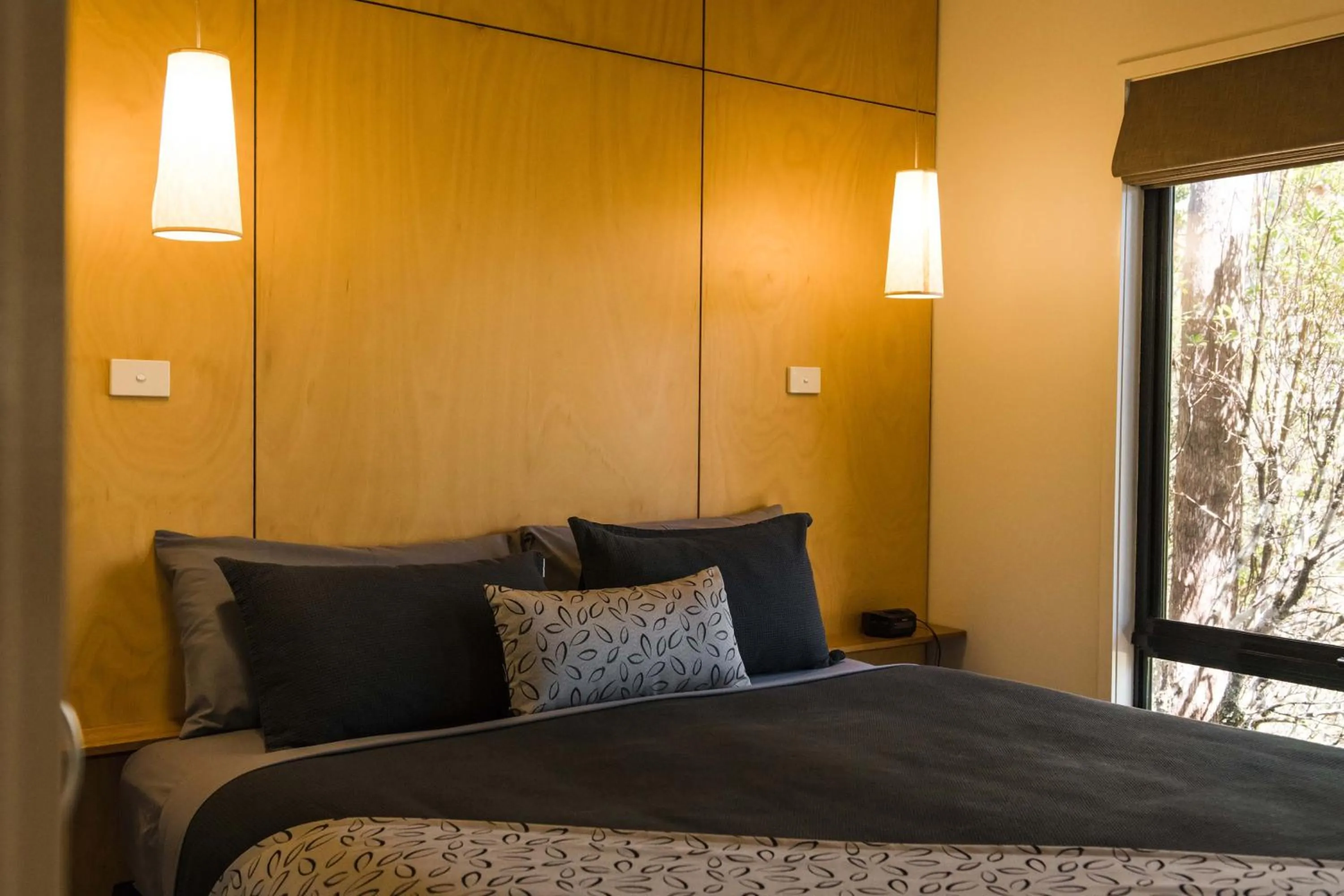 Bed in Cradle Mountain Wilderness Village