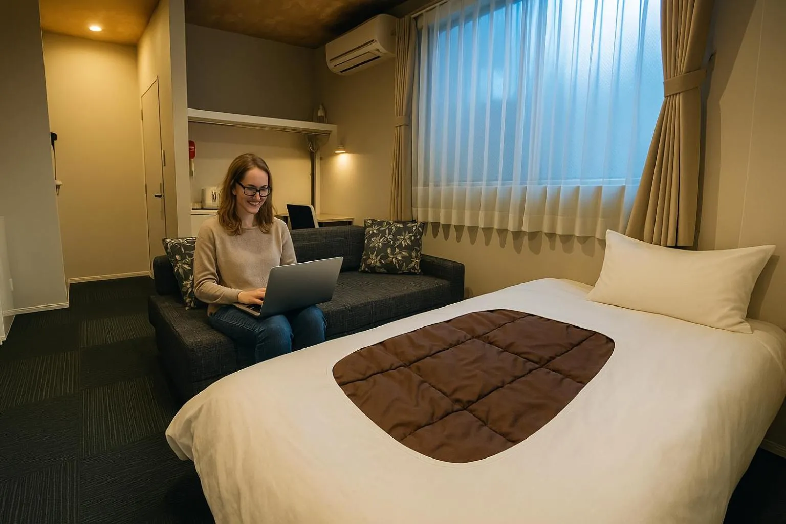Photo of the whole room, Bed in Kamon Inn Toji Higashi