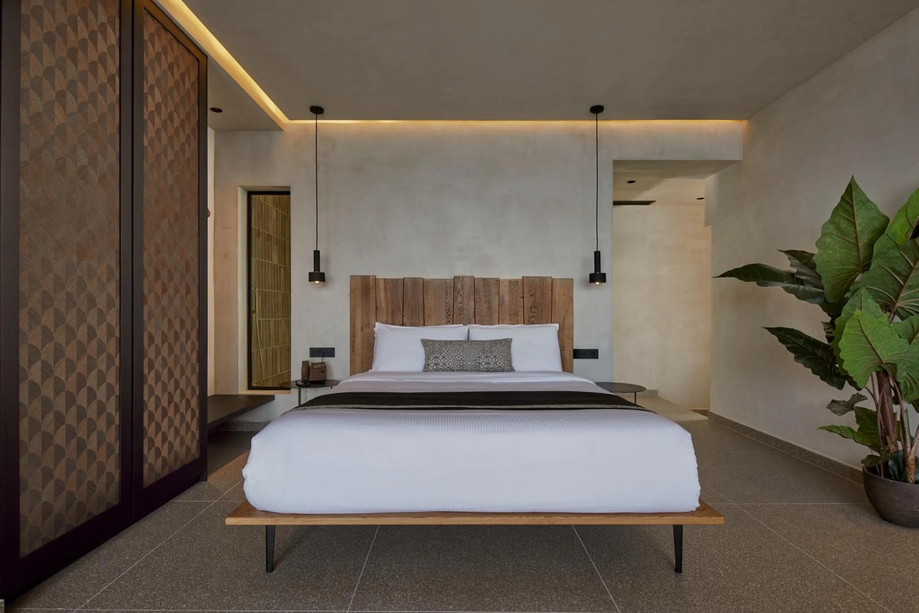 Bedroom, Bed in Damigos Caldera World