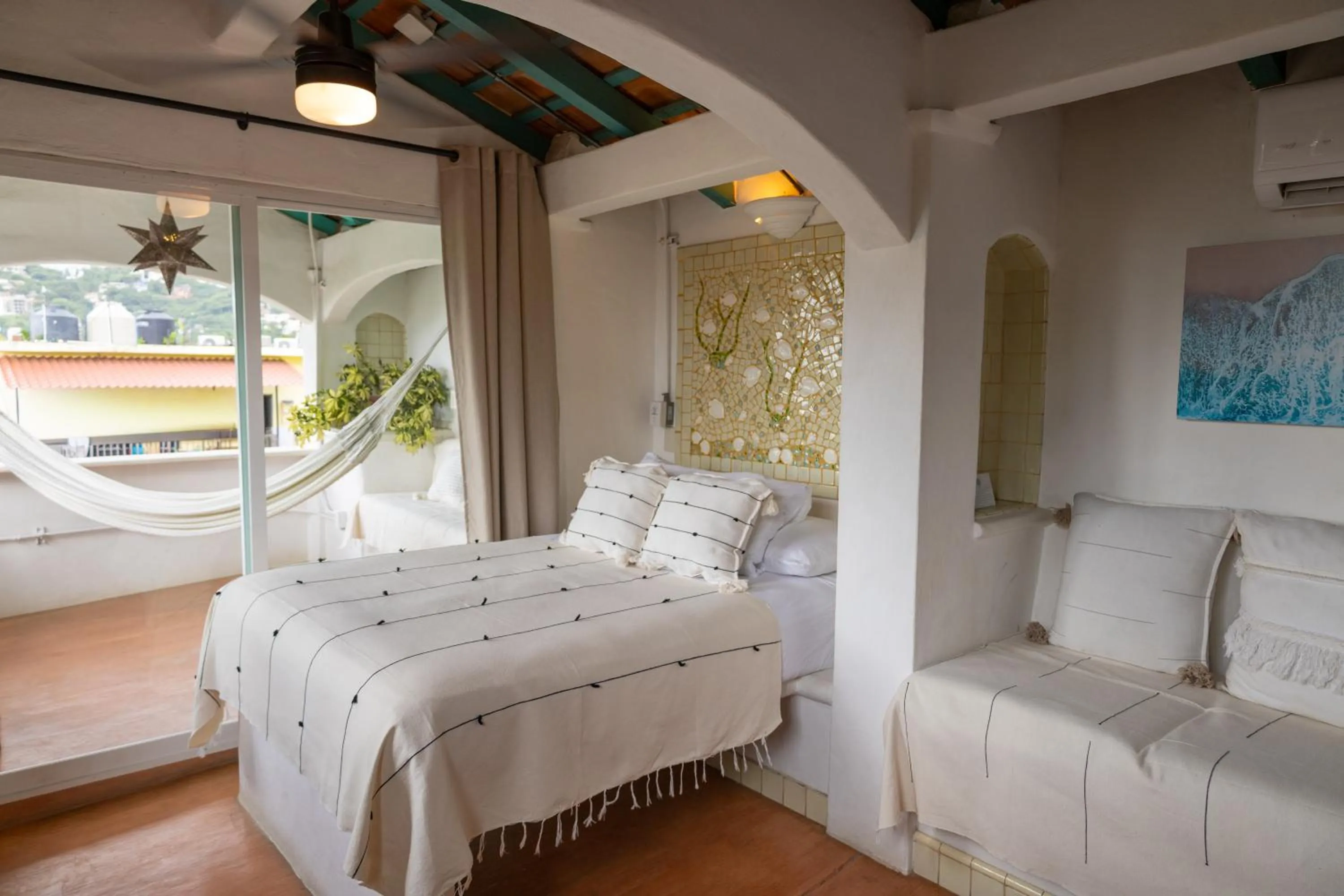 Bed in Sayulita Central Hotel