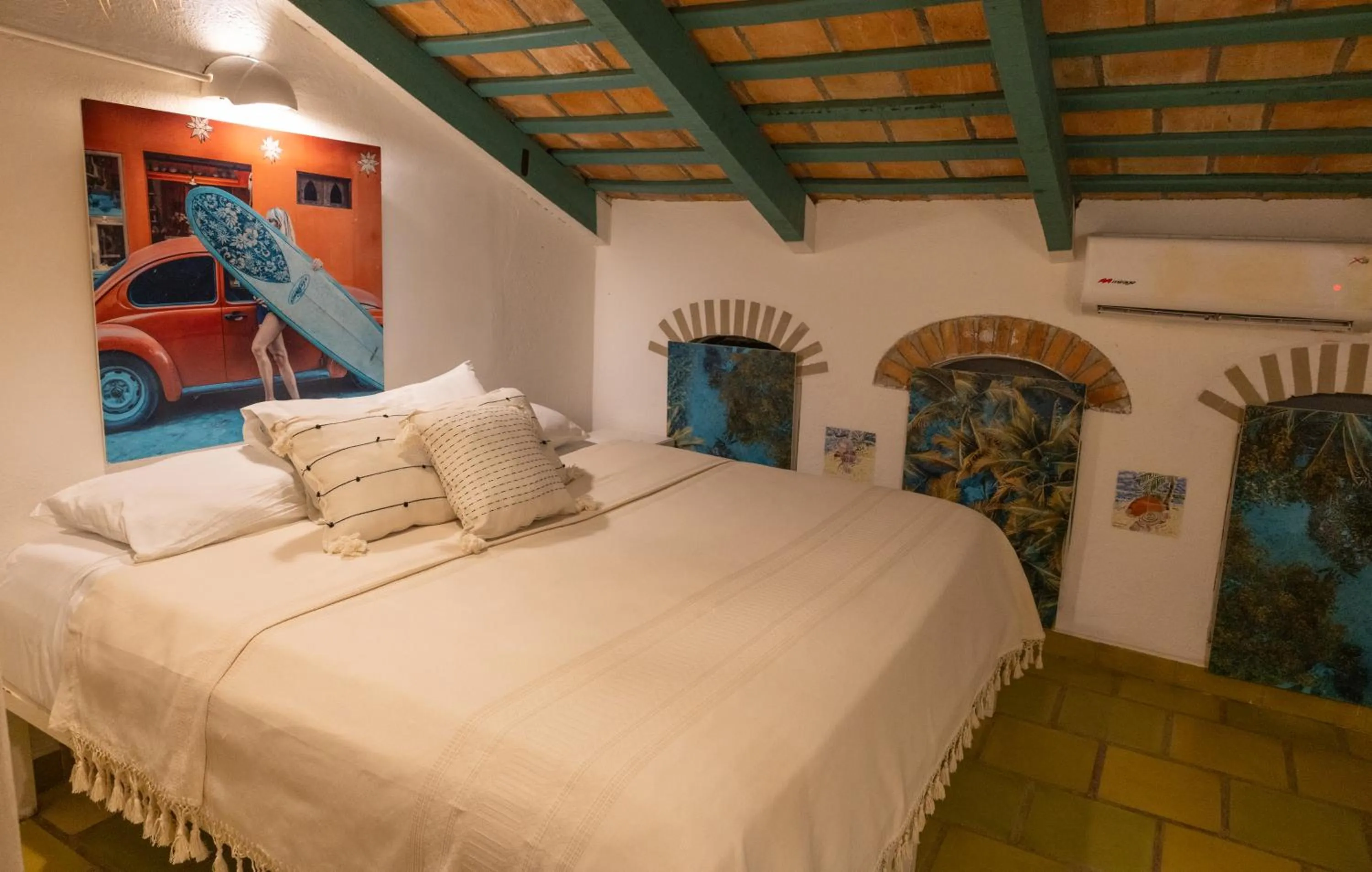 Bed in Sayulita Central Hotel