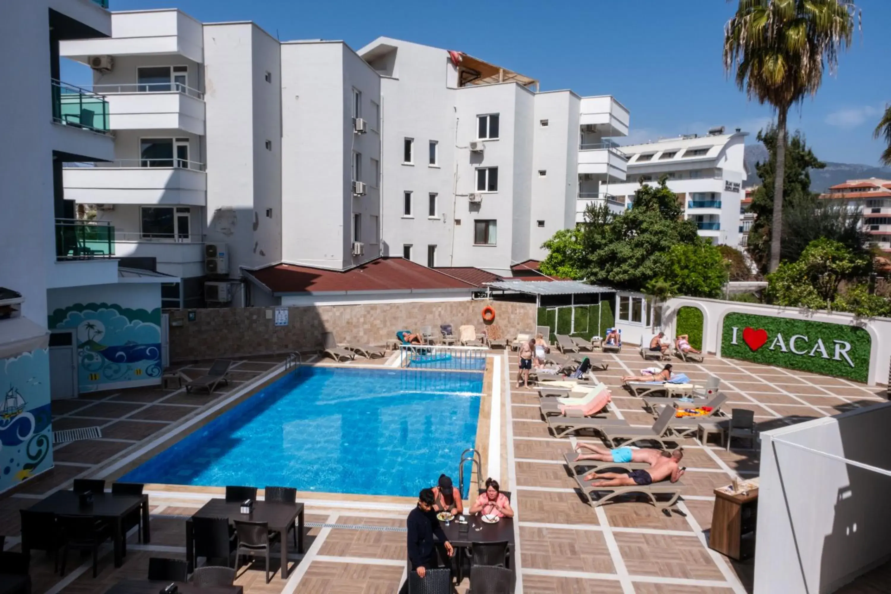 Pool view in Acar Hotel Pool view in Acar Hotel