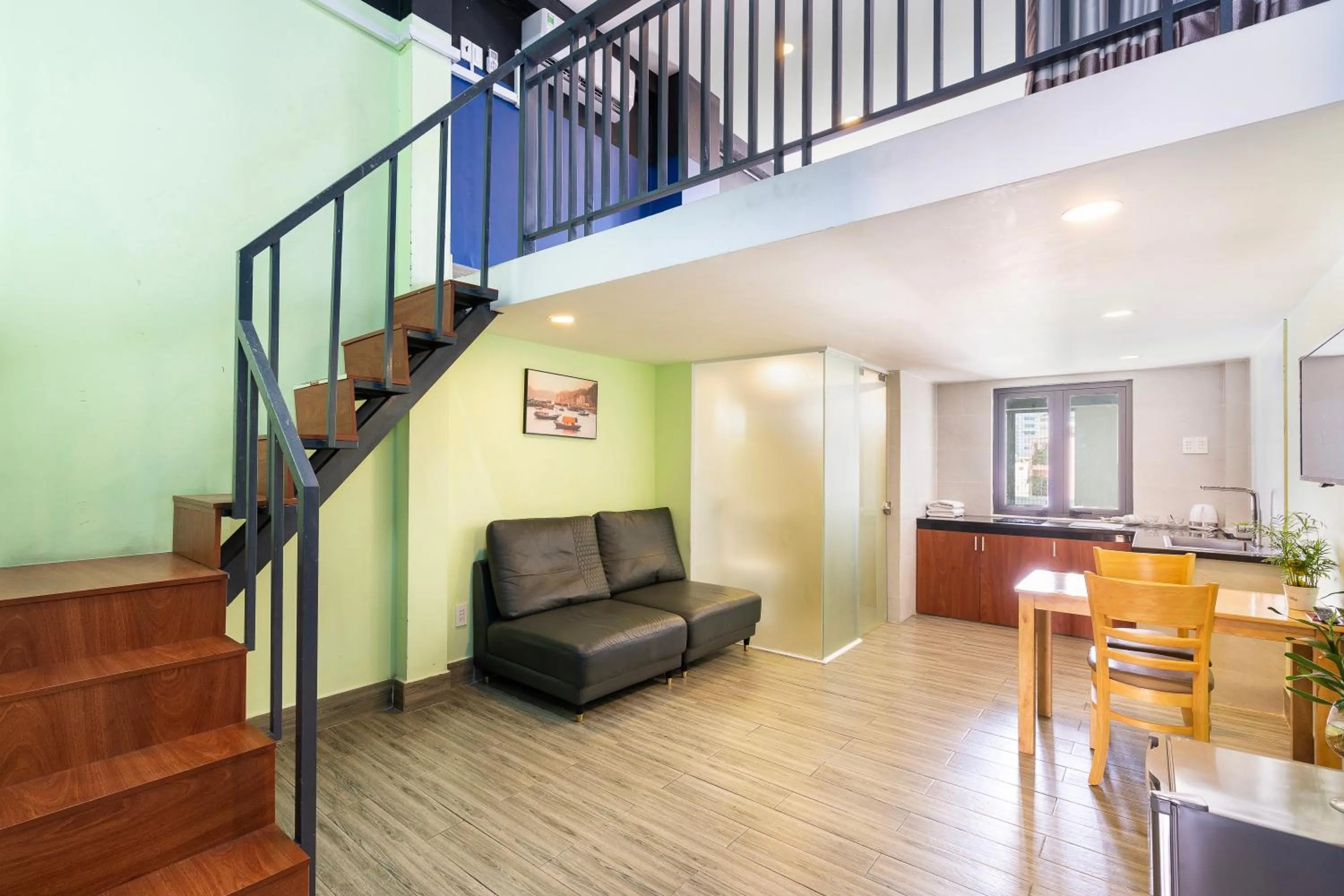 Living room in Gemini Saigon CENTER - New & Quiet near Bui Vien Walking Street