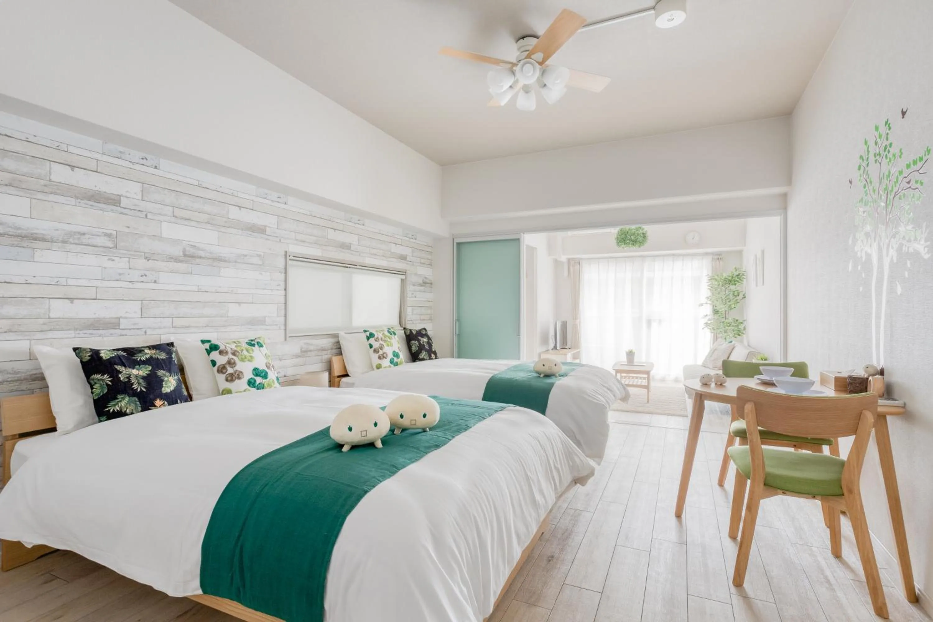 Photo of the whole room, Bed in Forestay Shinsaibashi