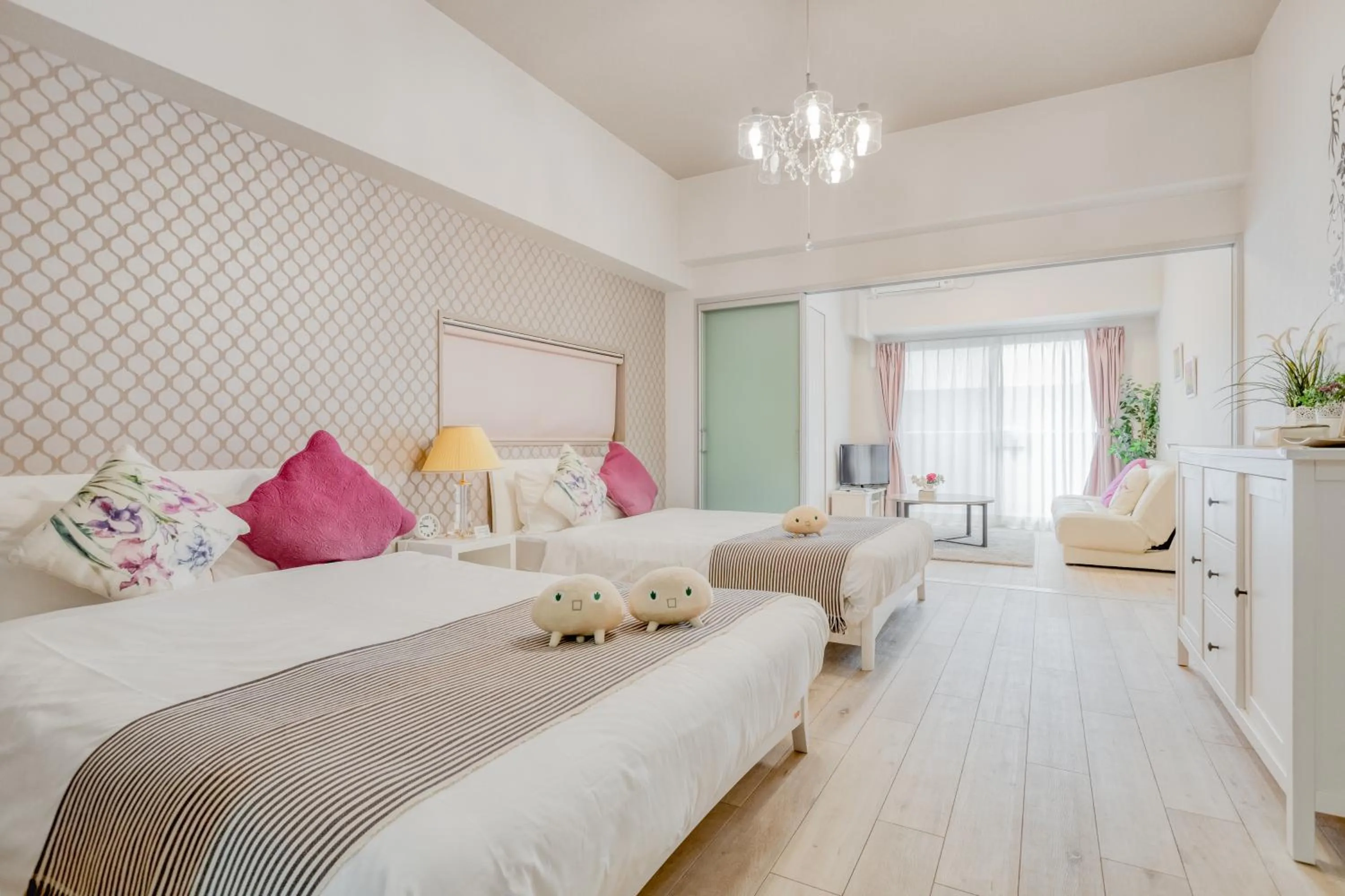 Photo of the whole room, Bed in Forestay Shinsaibashi