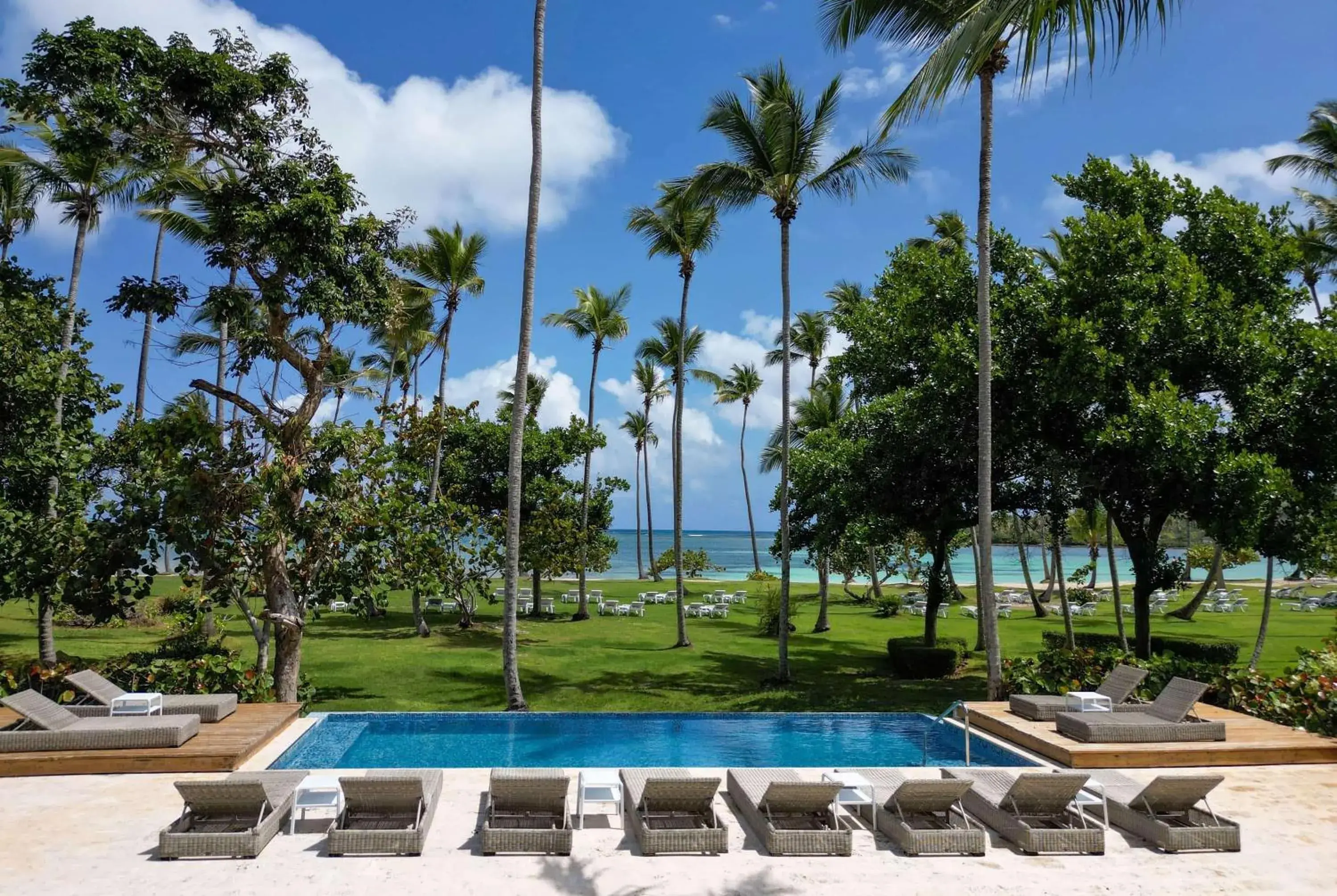 Pool view in Wyndham Alltra Samana All Inclusive Resort Pool view in Wyndham Alltra Samana All Inclusive Resort