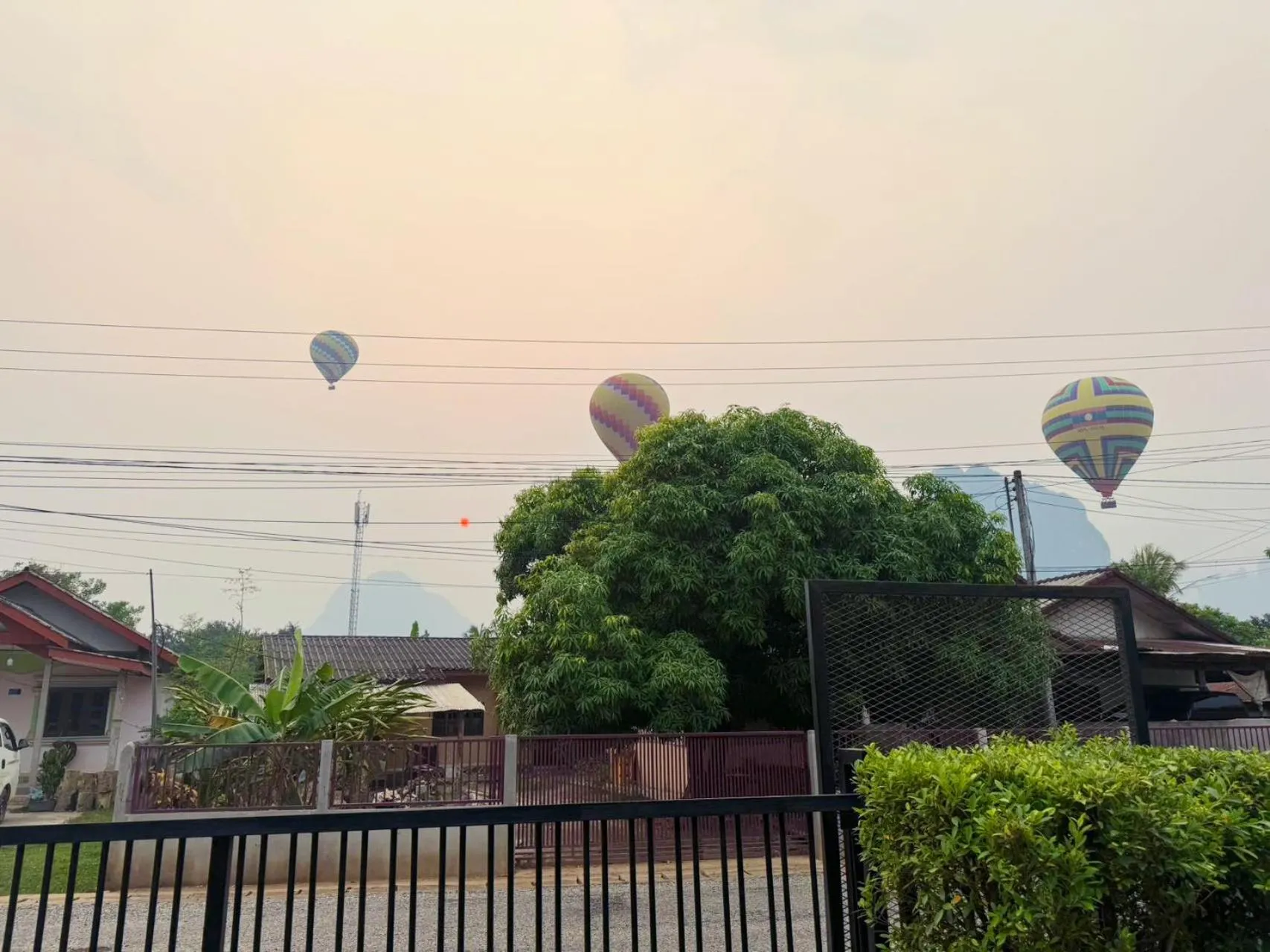 Quiet street view in Kong Resort Vangvieng