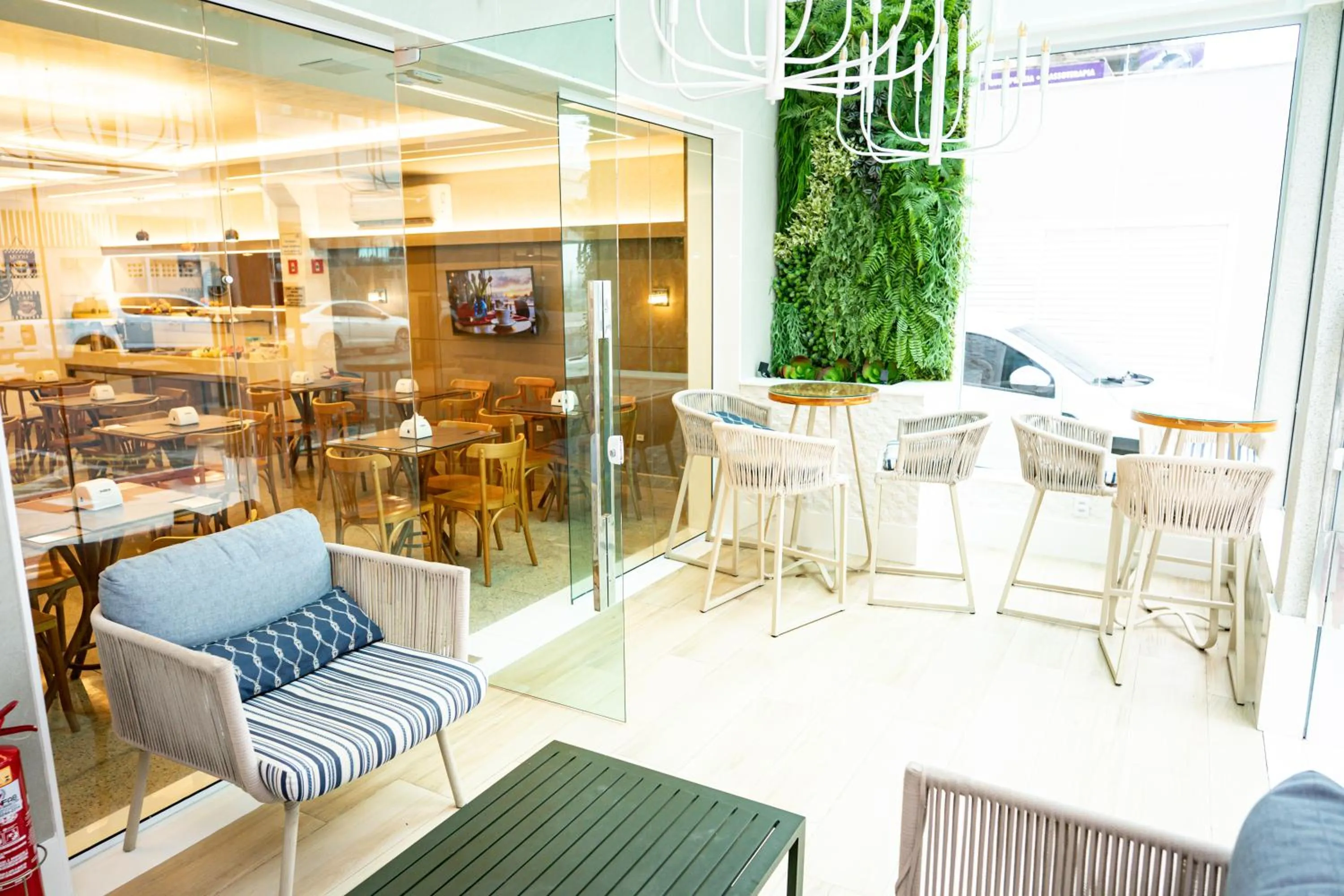 Seating area in Hotel Santorini