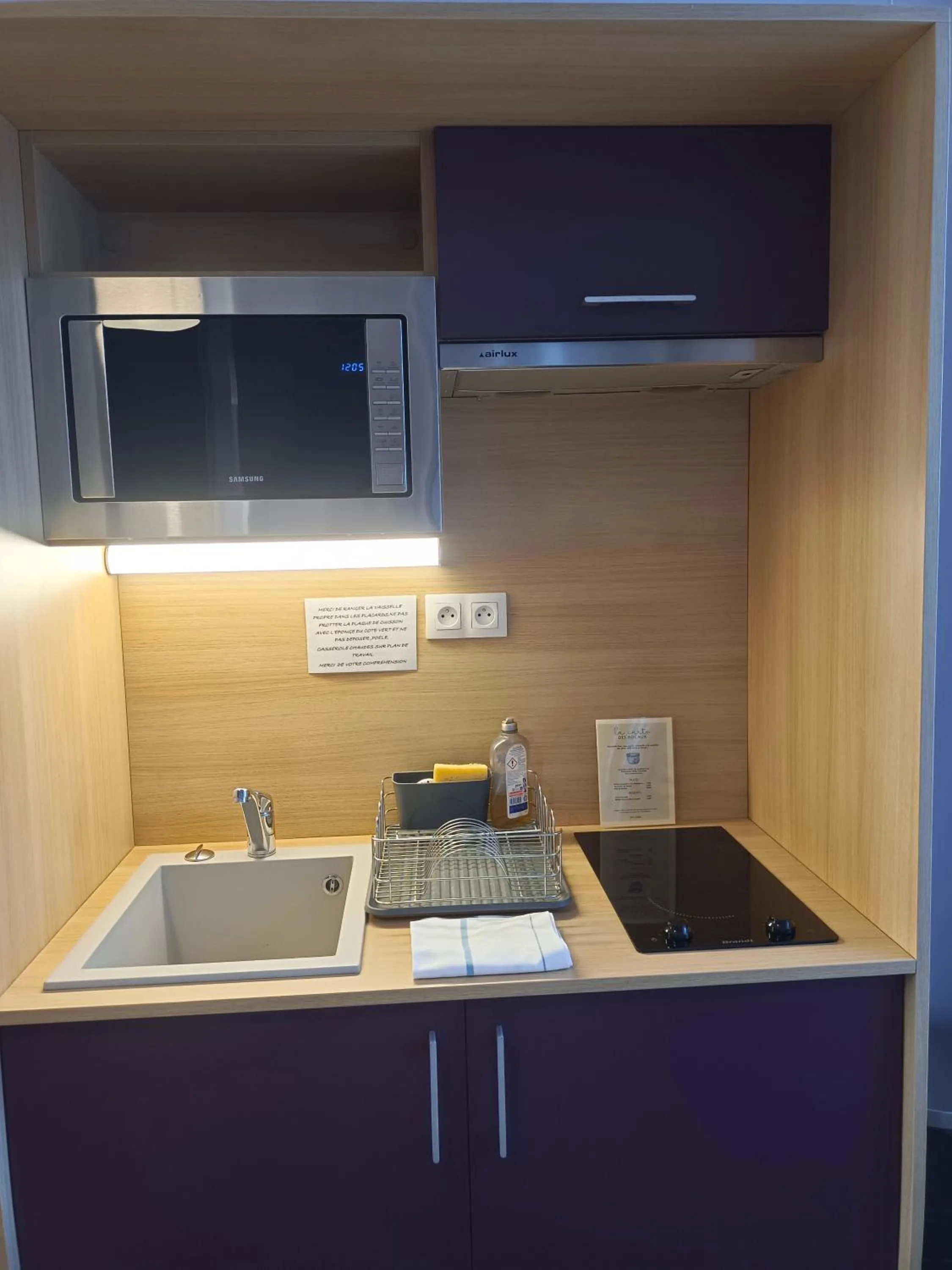 Kitchen or kitchenette in Appart'Hotel Parc Johan