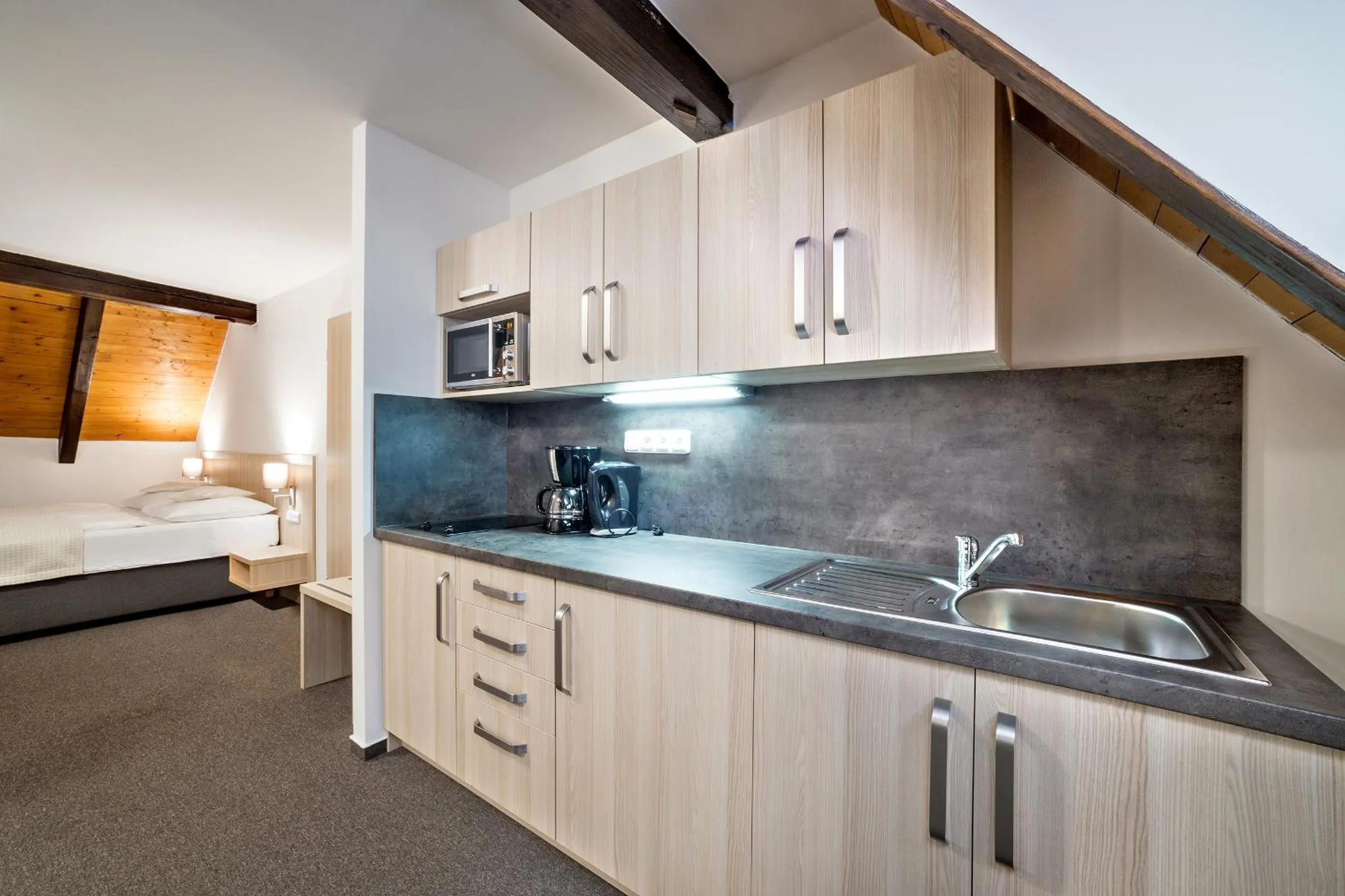 Kitchen or kitchenette, Bed in Pension Galko