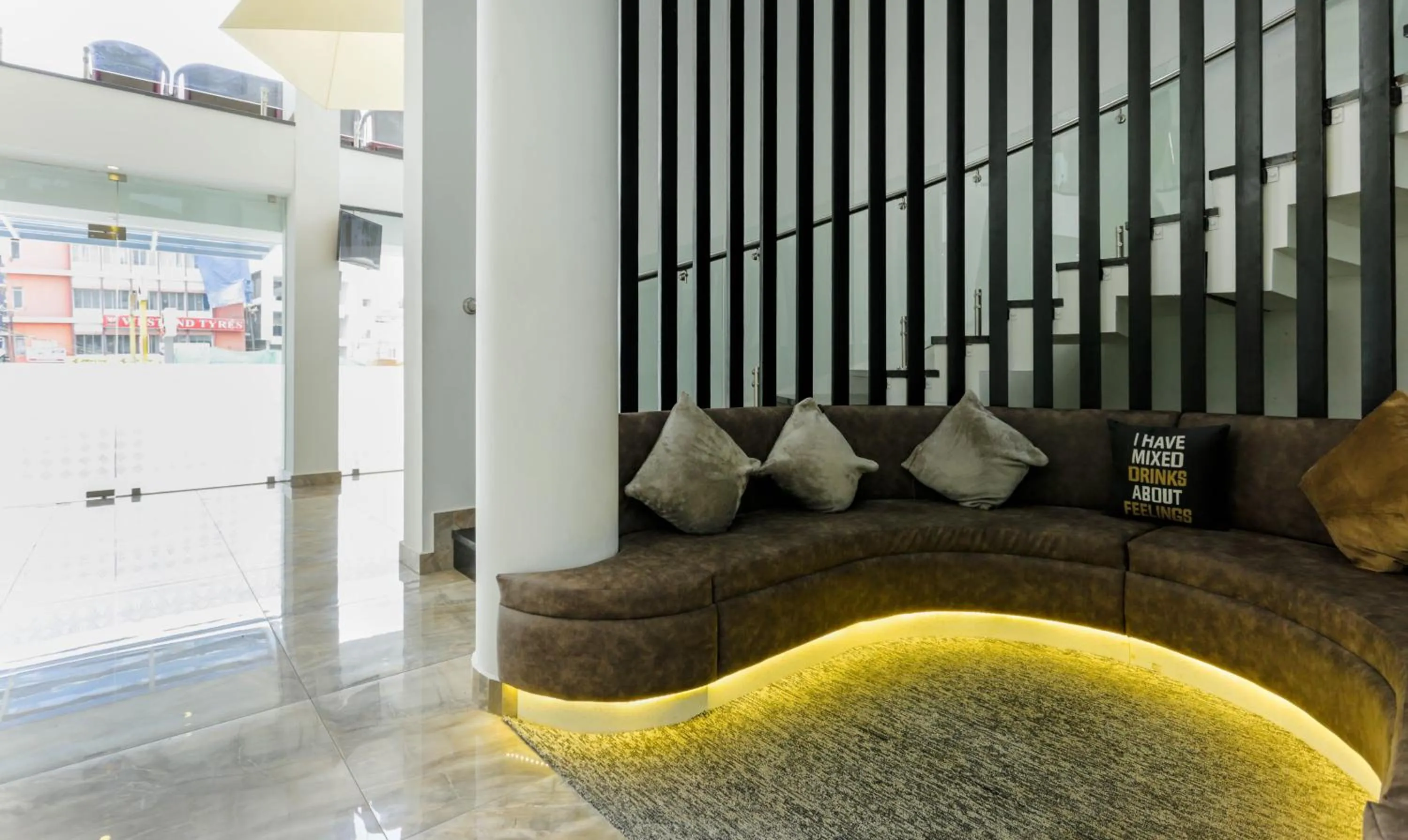 Seating area in Hotel Crown Suites