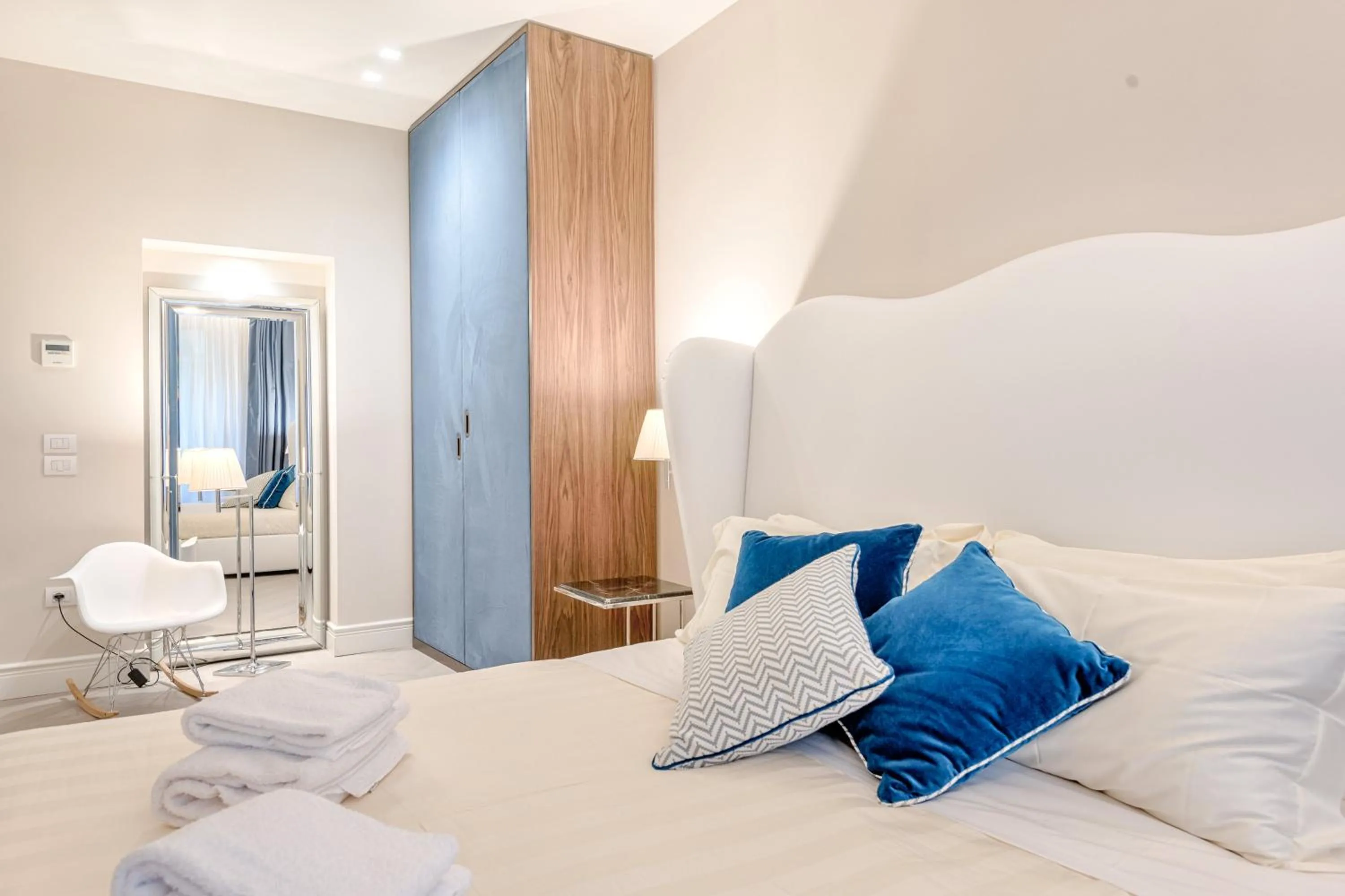 Bedroom, Bed in Luxury Blue River by Mmega