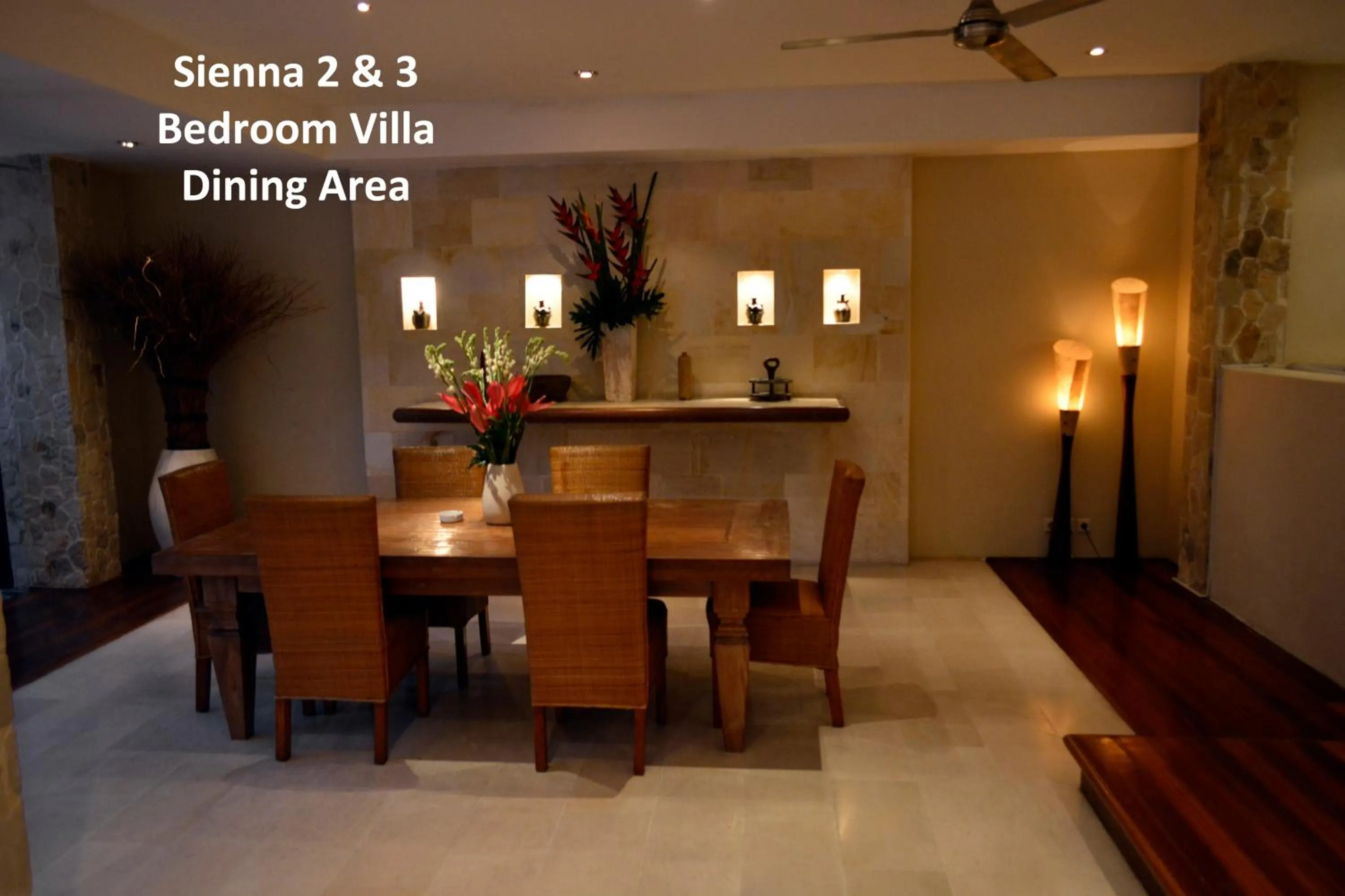 Dining area in Sienna Villas Seminyak