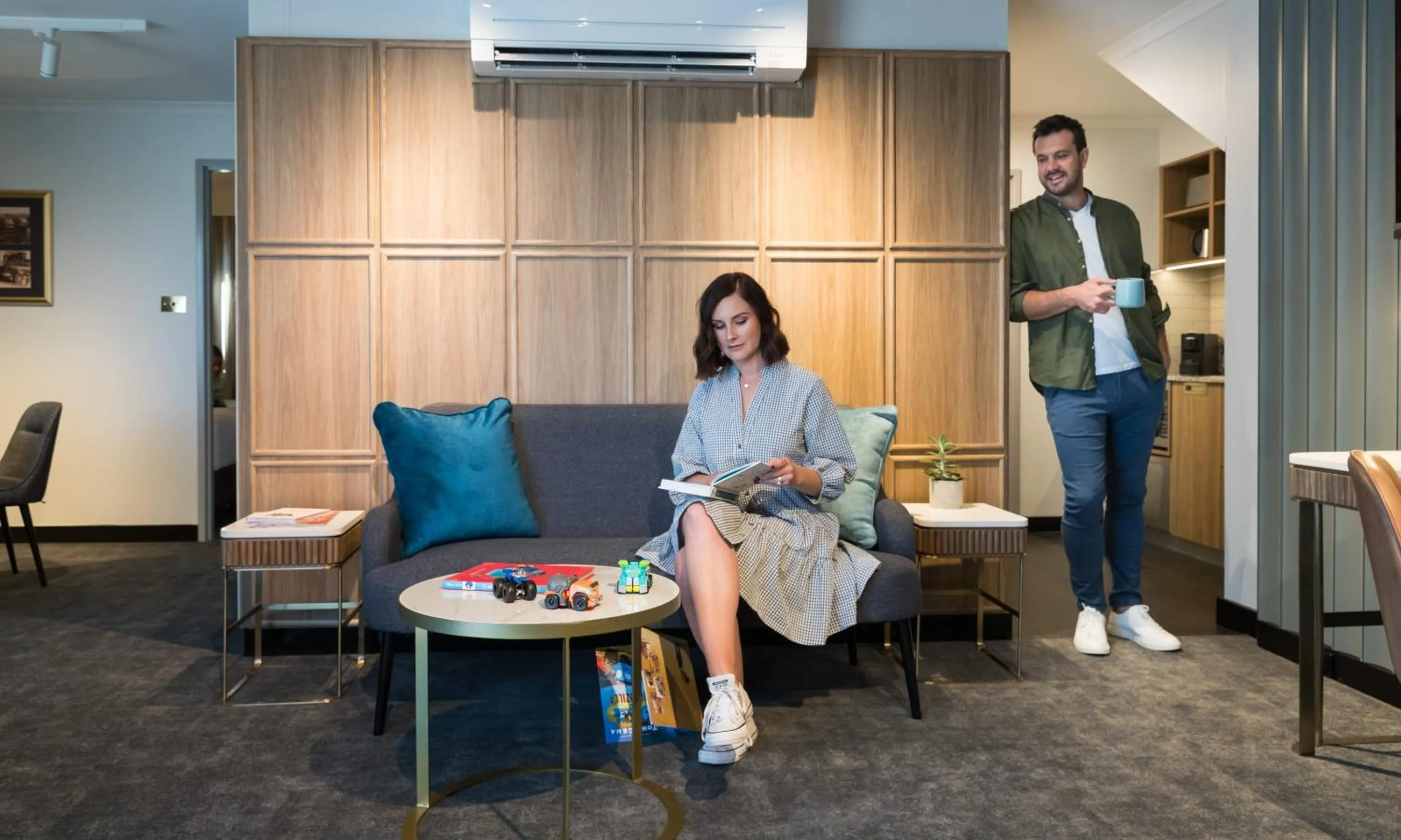 Living room in Powerhouse Hotel Tamworth by Rydges