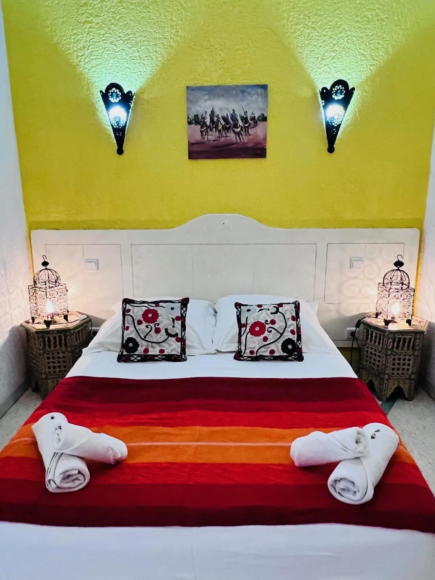 Bed in Riad Les Chtis D'Agadir