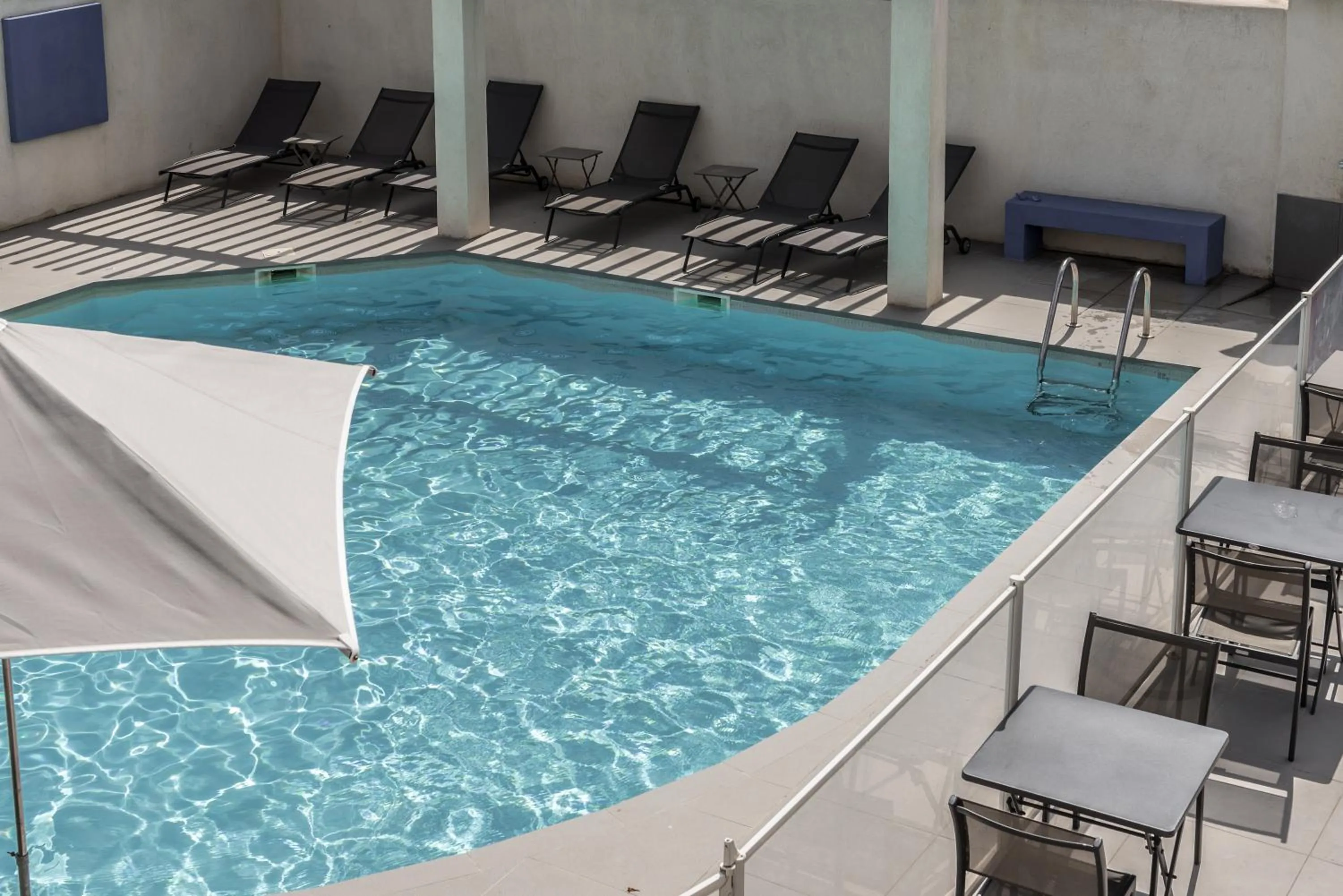 Pool view in Hotel Le Bleu Marine