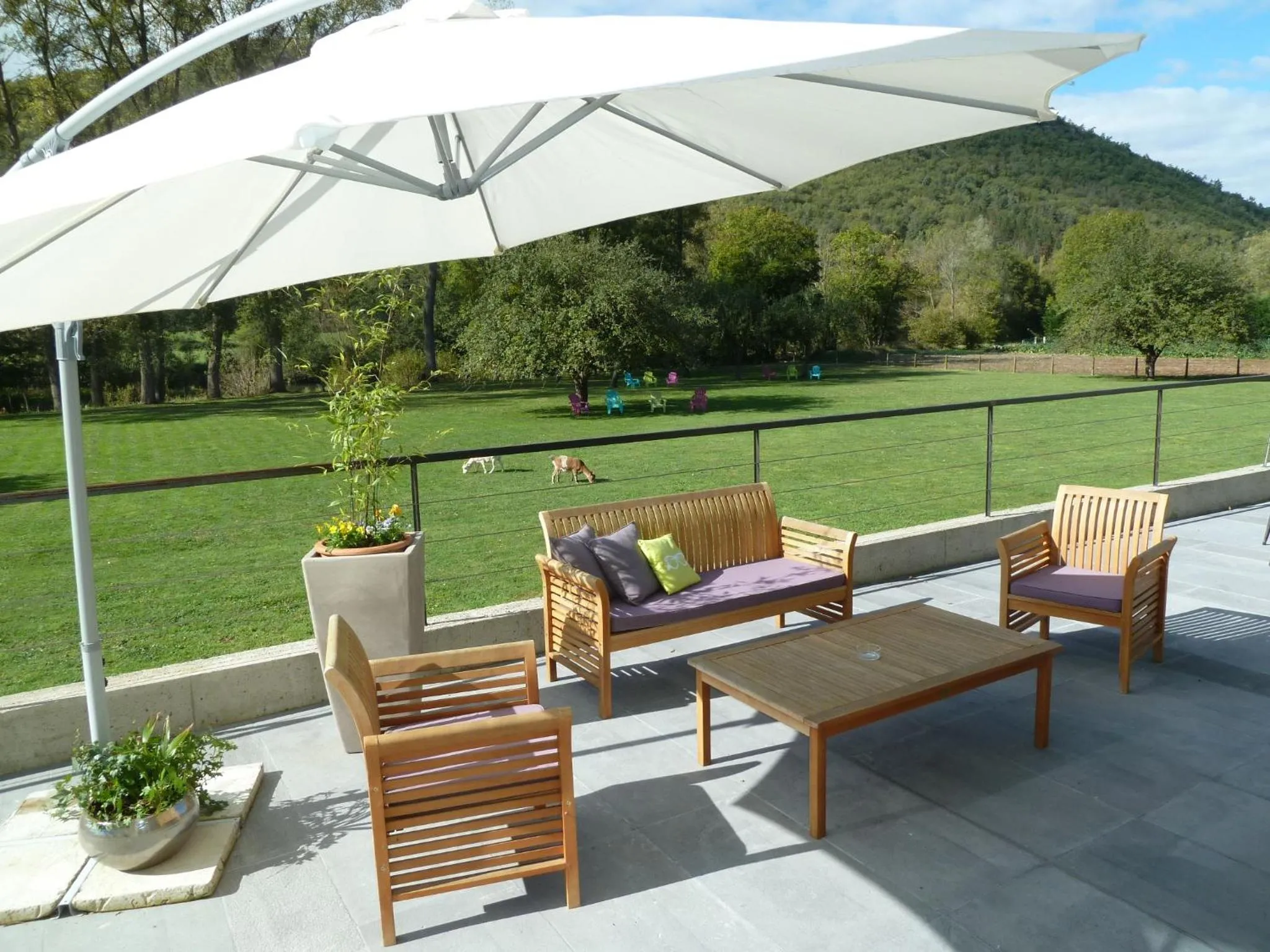 Balcony/Terrace in Hôtel La Colombiere Cantal