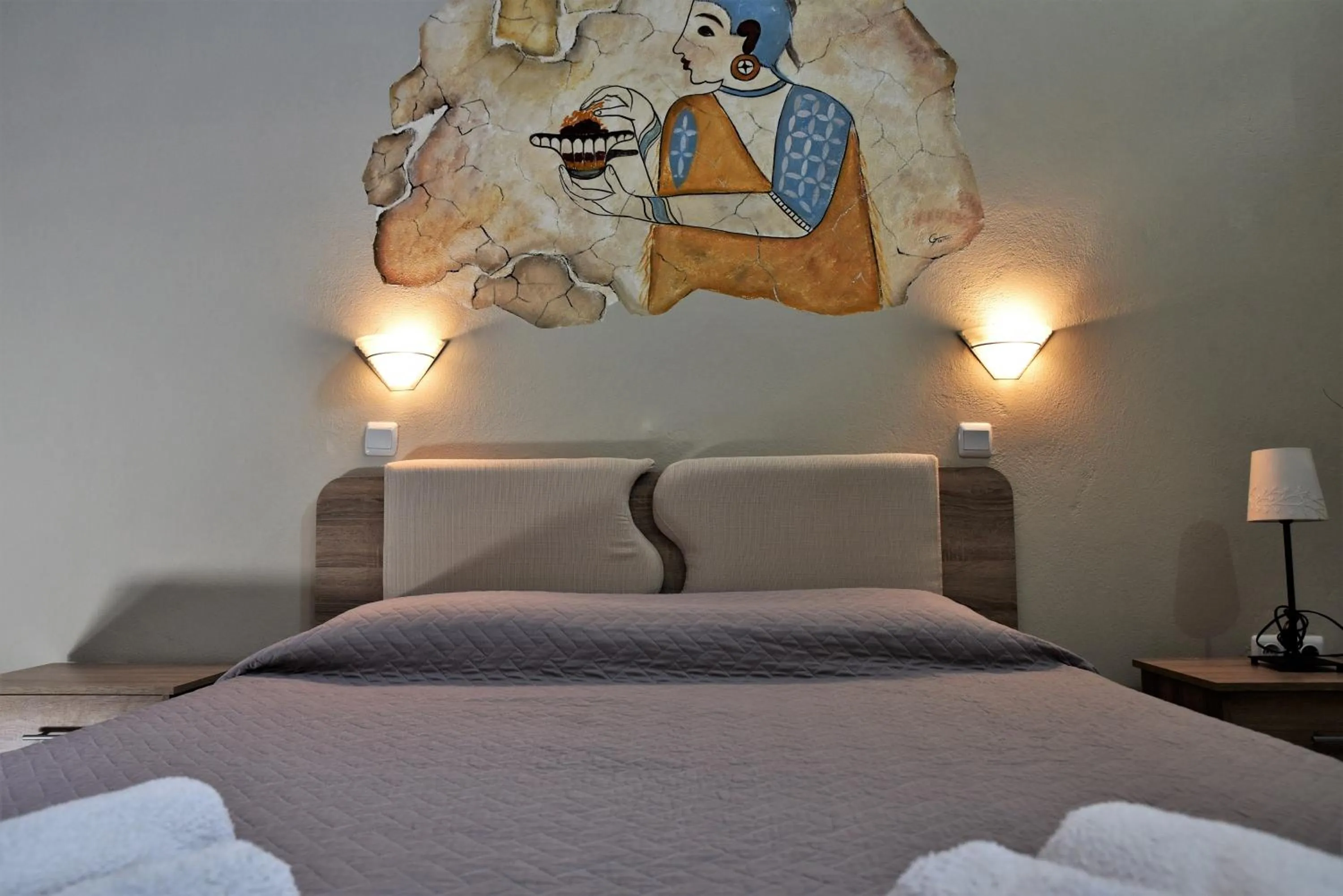 Bed in Kafouros Hotel