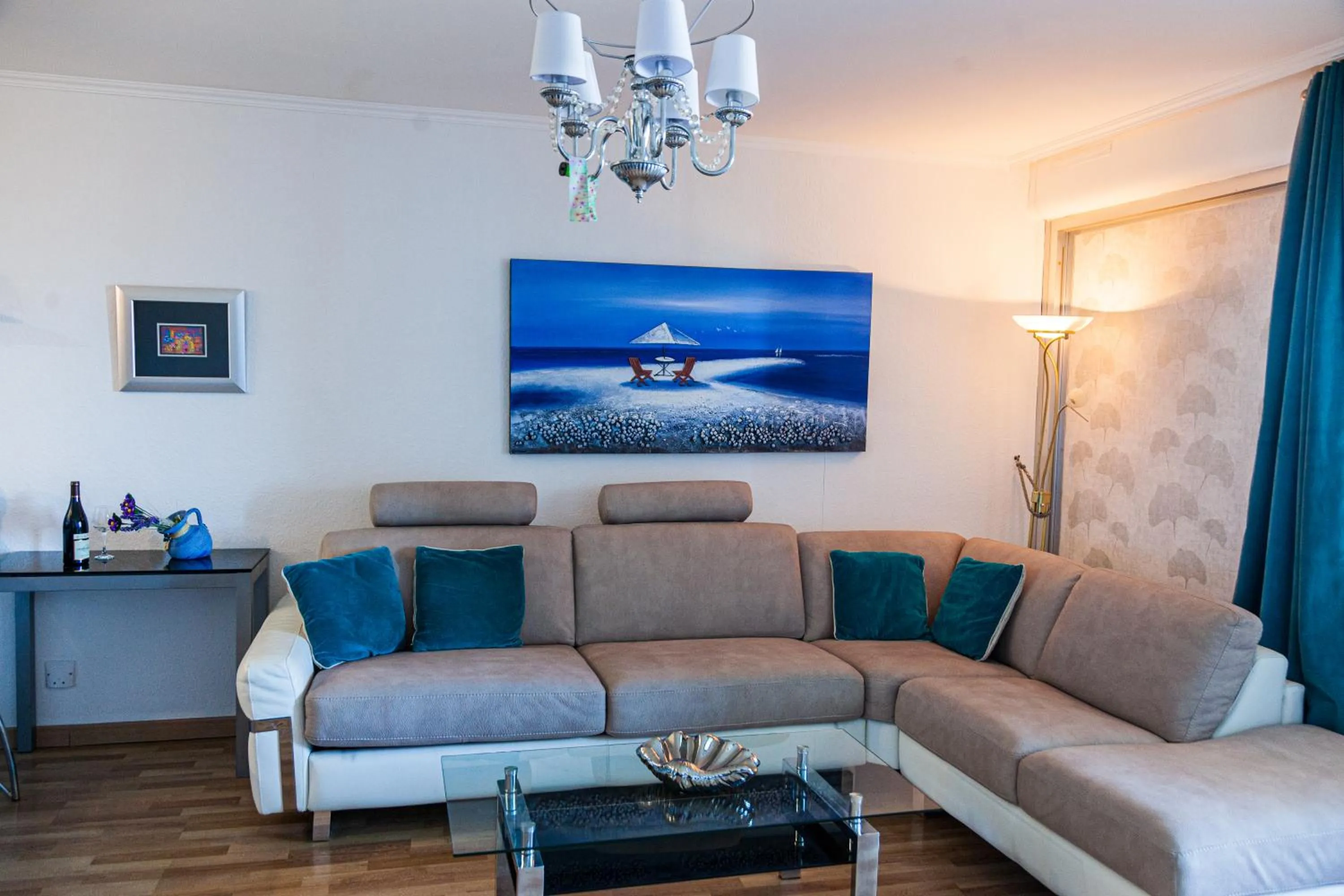 Living room in Sea view luxury apartment