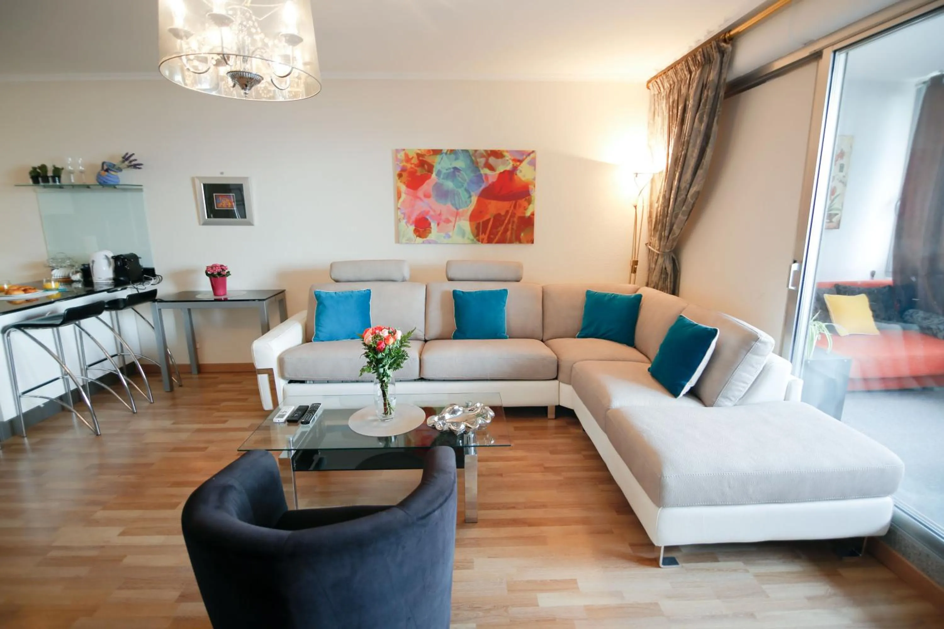 Living room in Sea view luxury apartment