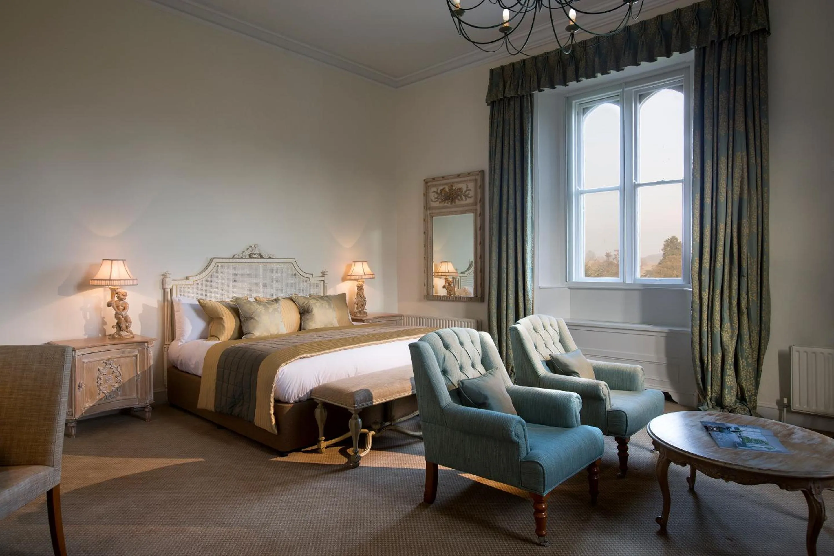 Bed in Fawsley Hall Hotel