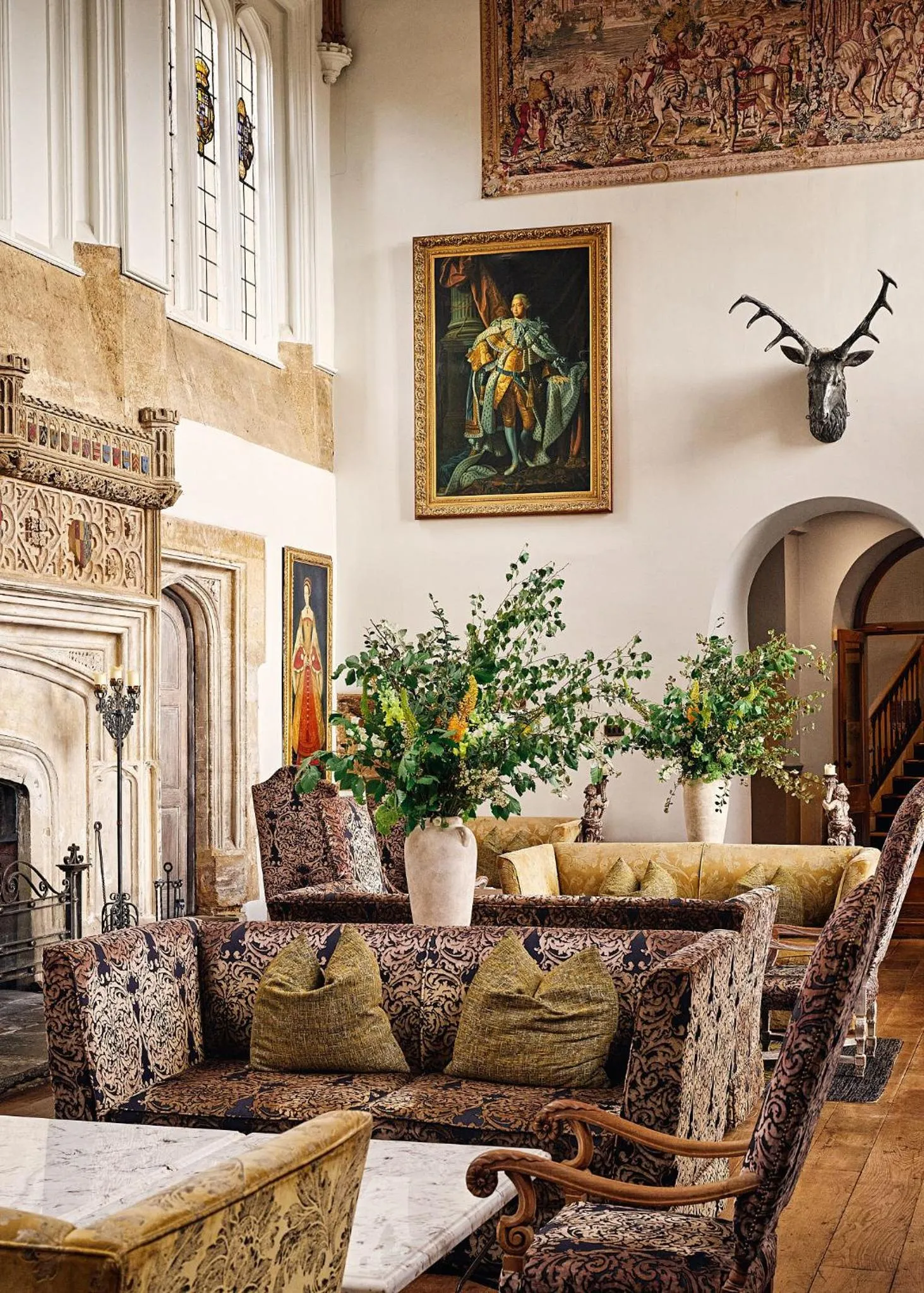 Seating area in Fawsley Hall Hotel