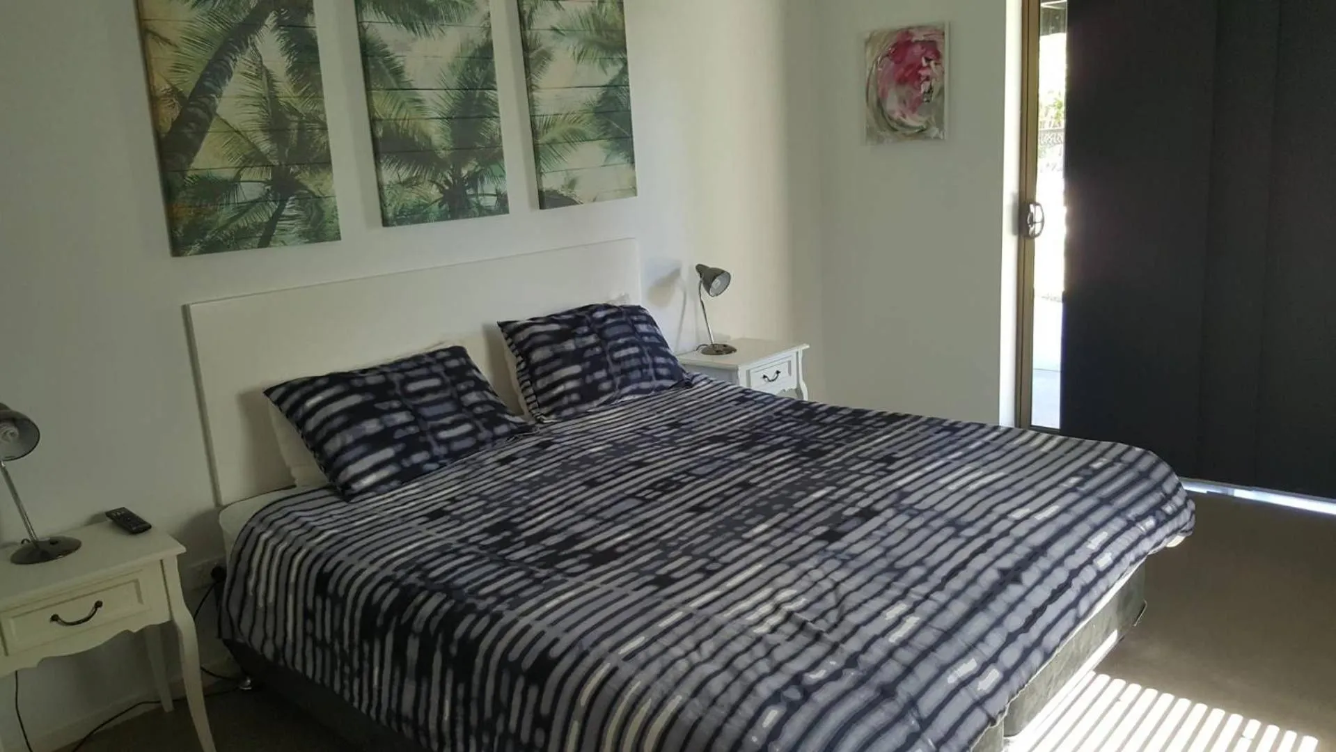 Bed in Red Door Beach House