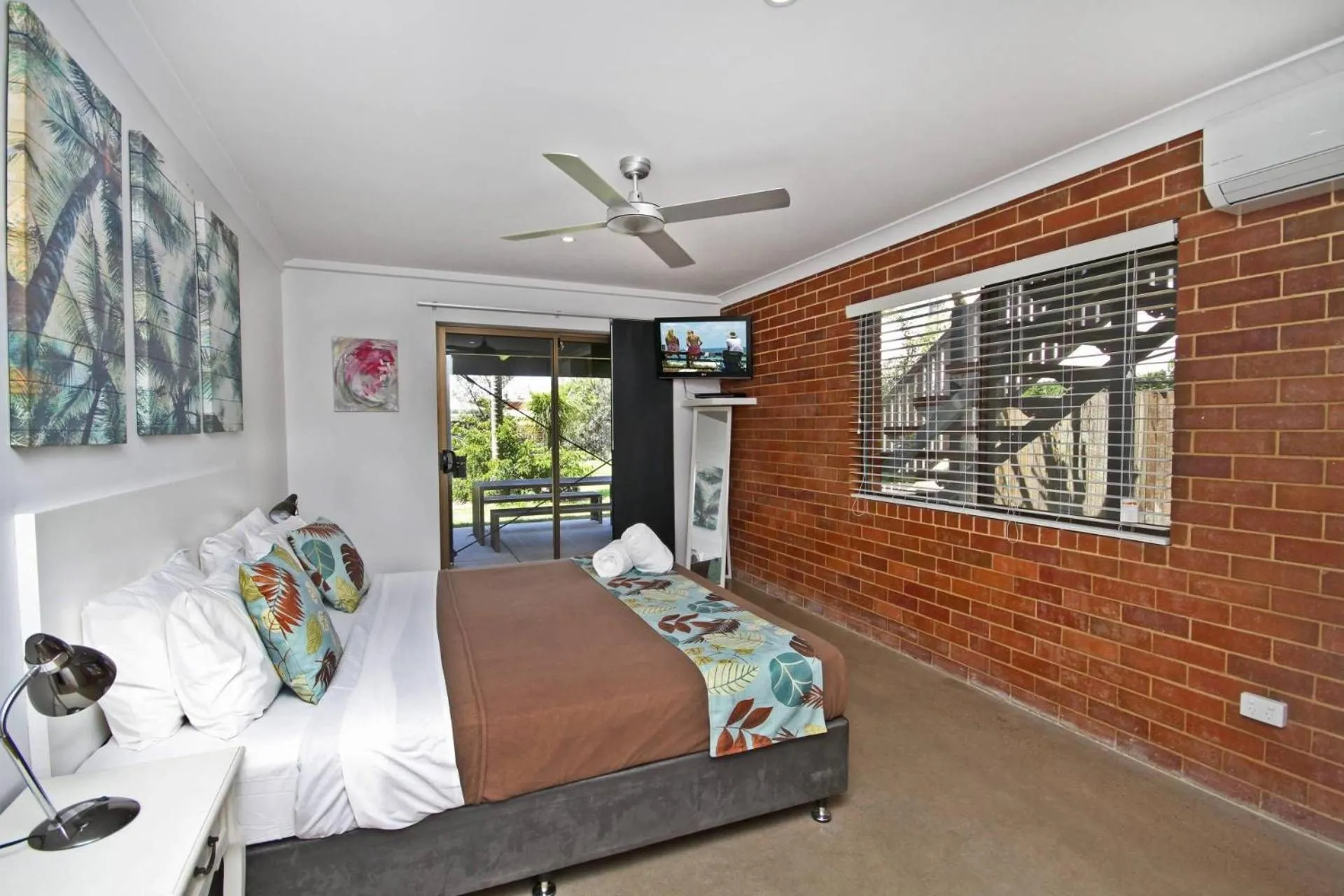 Bed in Red Door Beach House