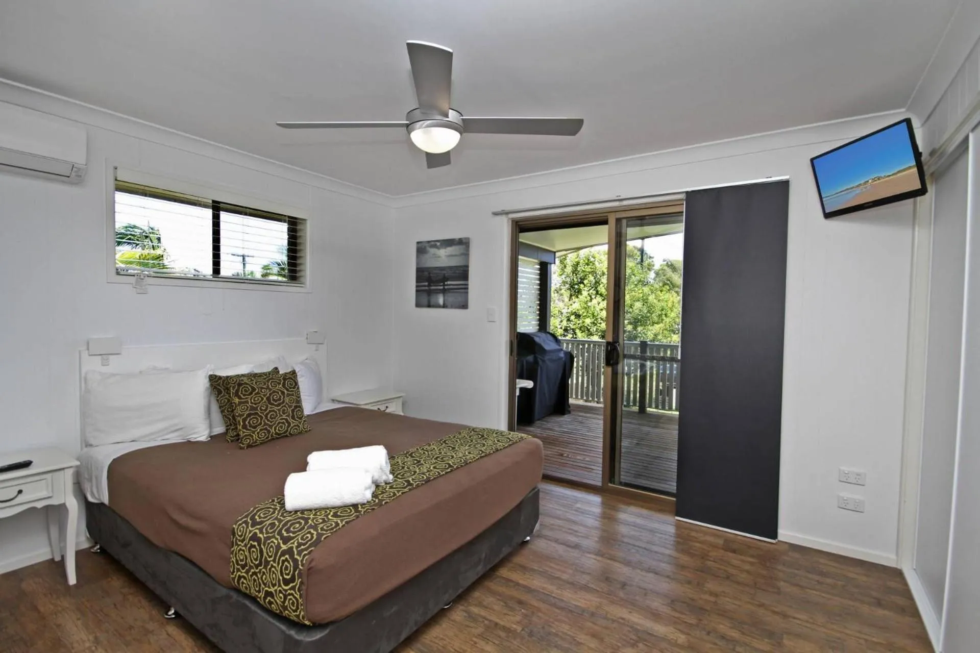 Bed in Red Door Beach House