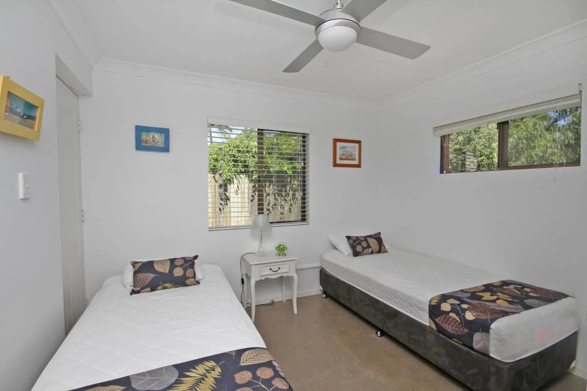 Bed in Red Door Beach House