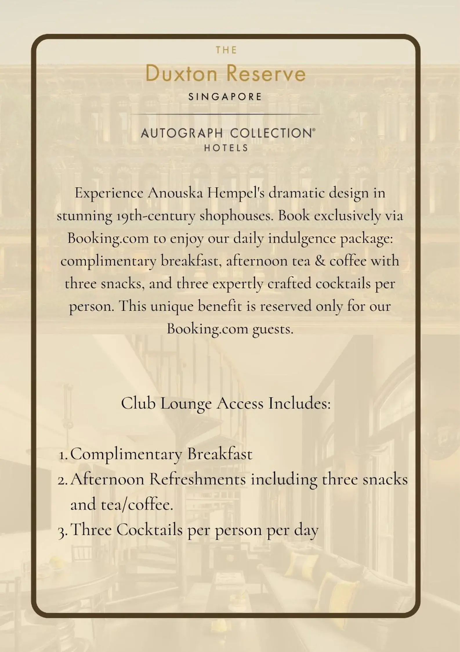 Opium Club Suite, Roundtrip Airport Transfers, Club Lounge Access, Evening Cocktails, Appetizers, 1 King, City View in Duxton Reserve Singapore, Autograph Collection Opium Club Suite, Roundtrip Airport Transfers, Club Lounge Access, Evening Cocktails, Appetizers, 1 King, City View in Duxton Reserve Singapore, Autograph Collection