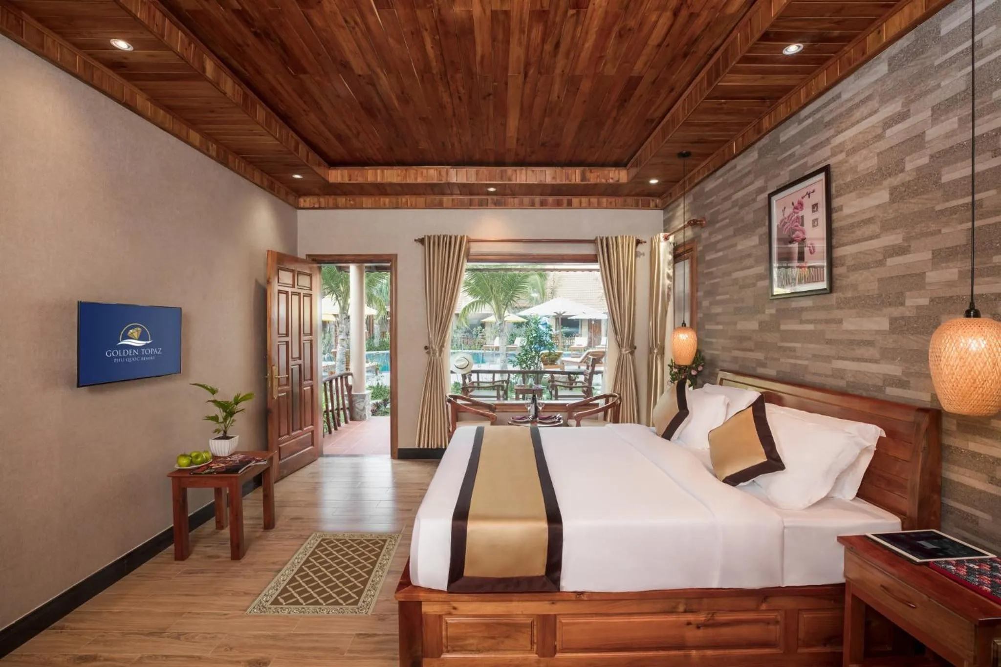 Bedroom, Bed in Golden Topaz Phu Quoc Resort