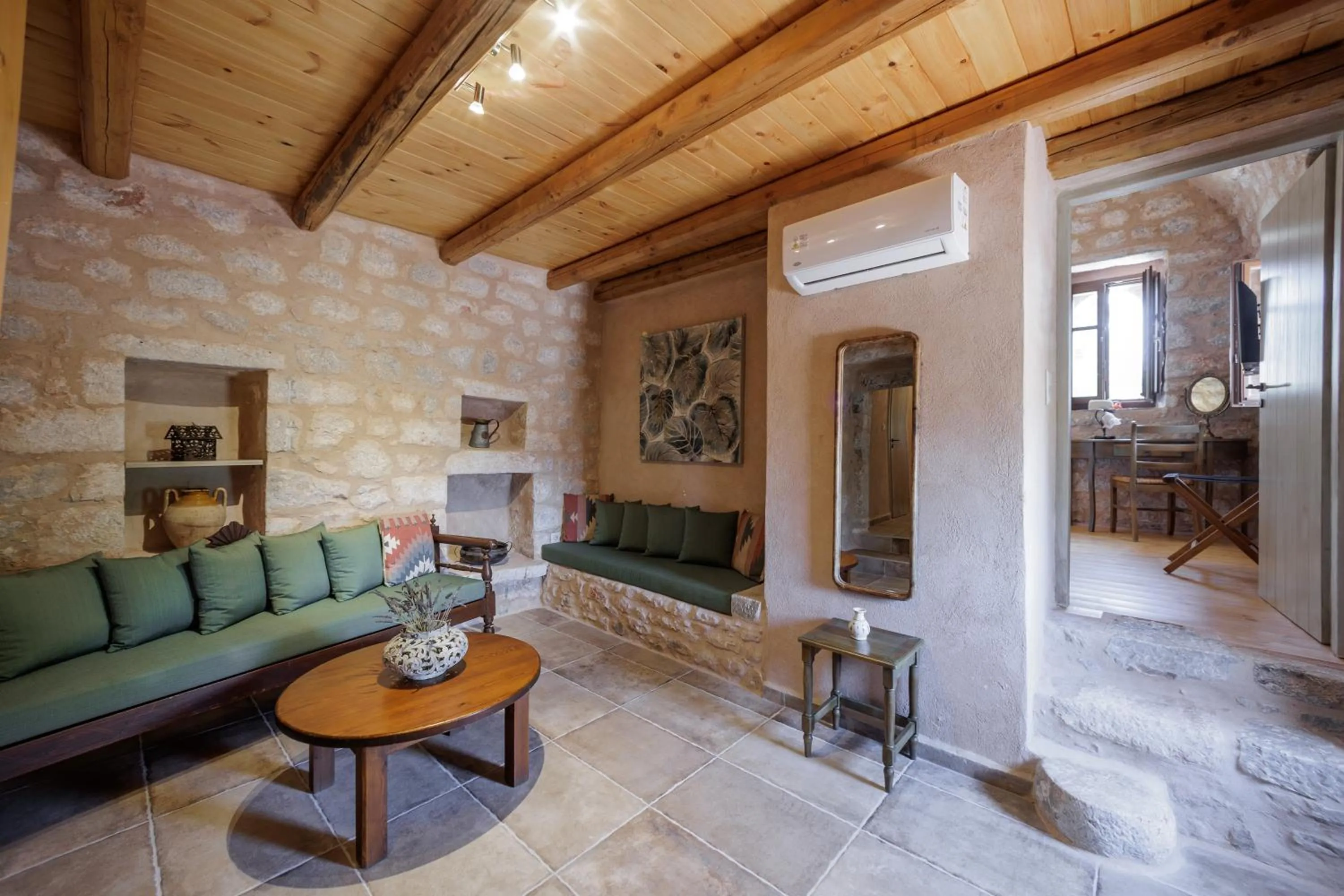 Seating area in Arapakis Historic Castle