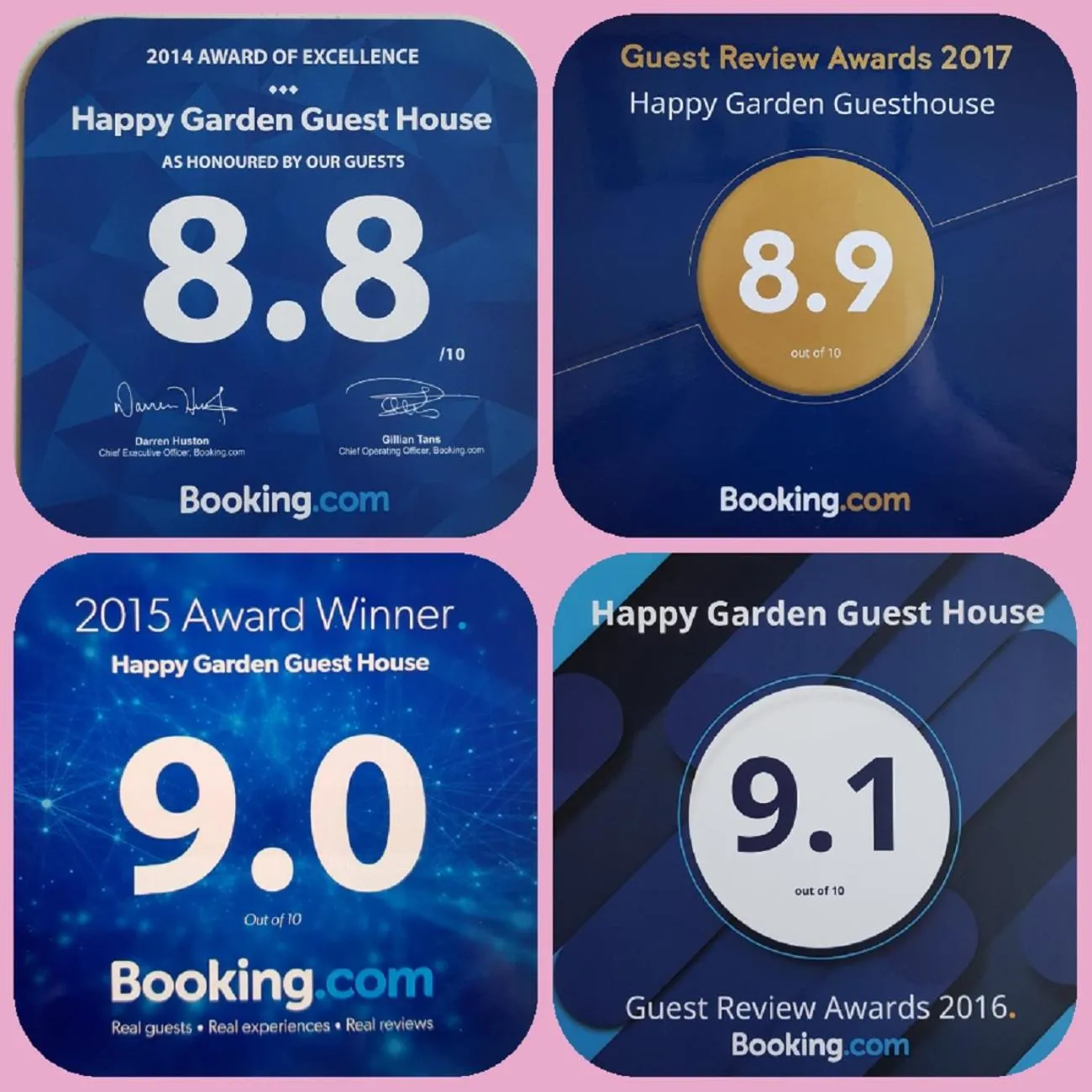 Certificate/Award in Happy Garden Guesthouse