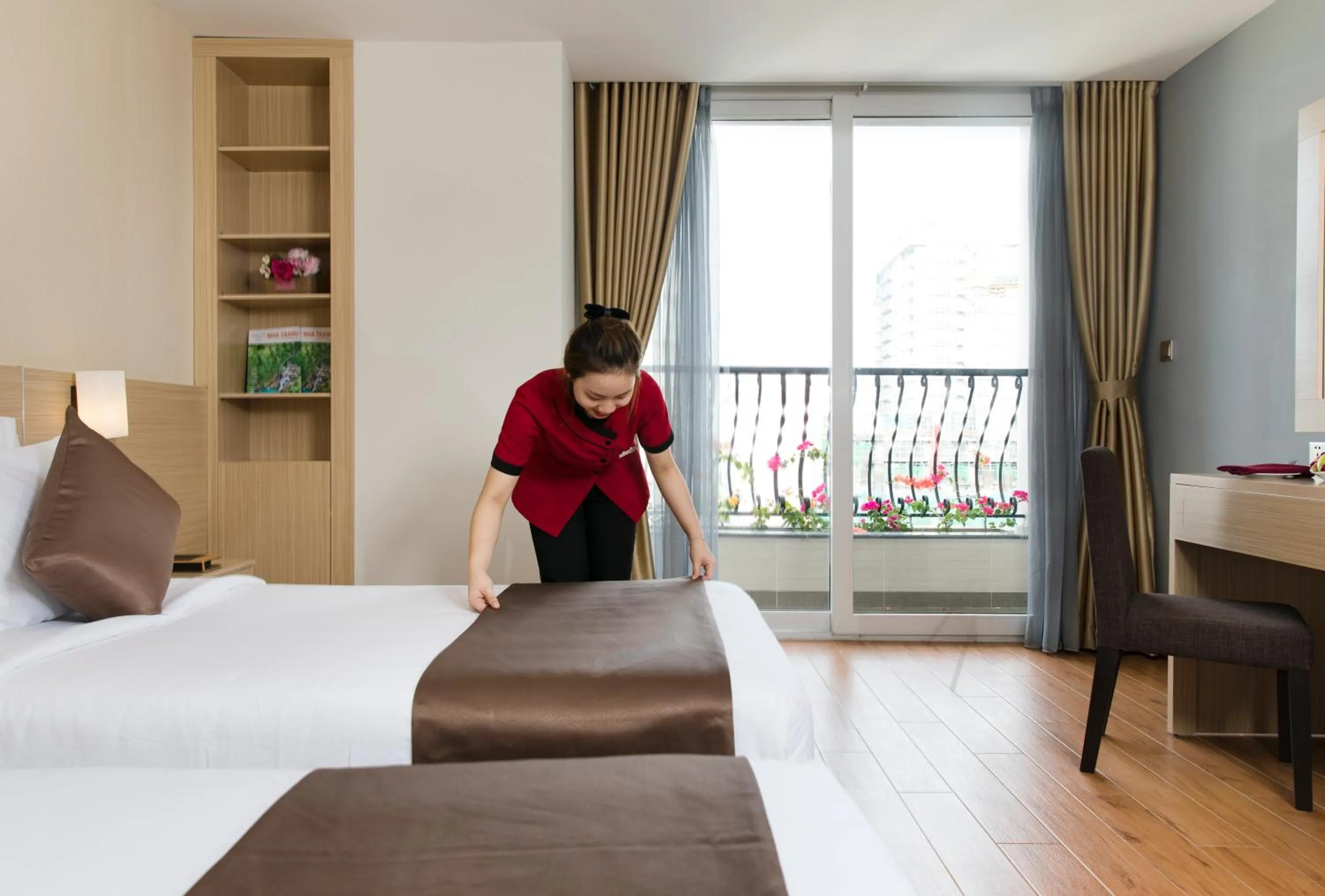 Bed in Sao Viet Nha Trang Hotel