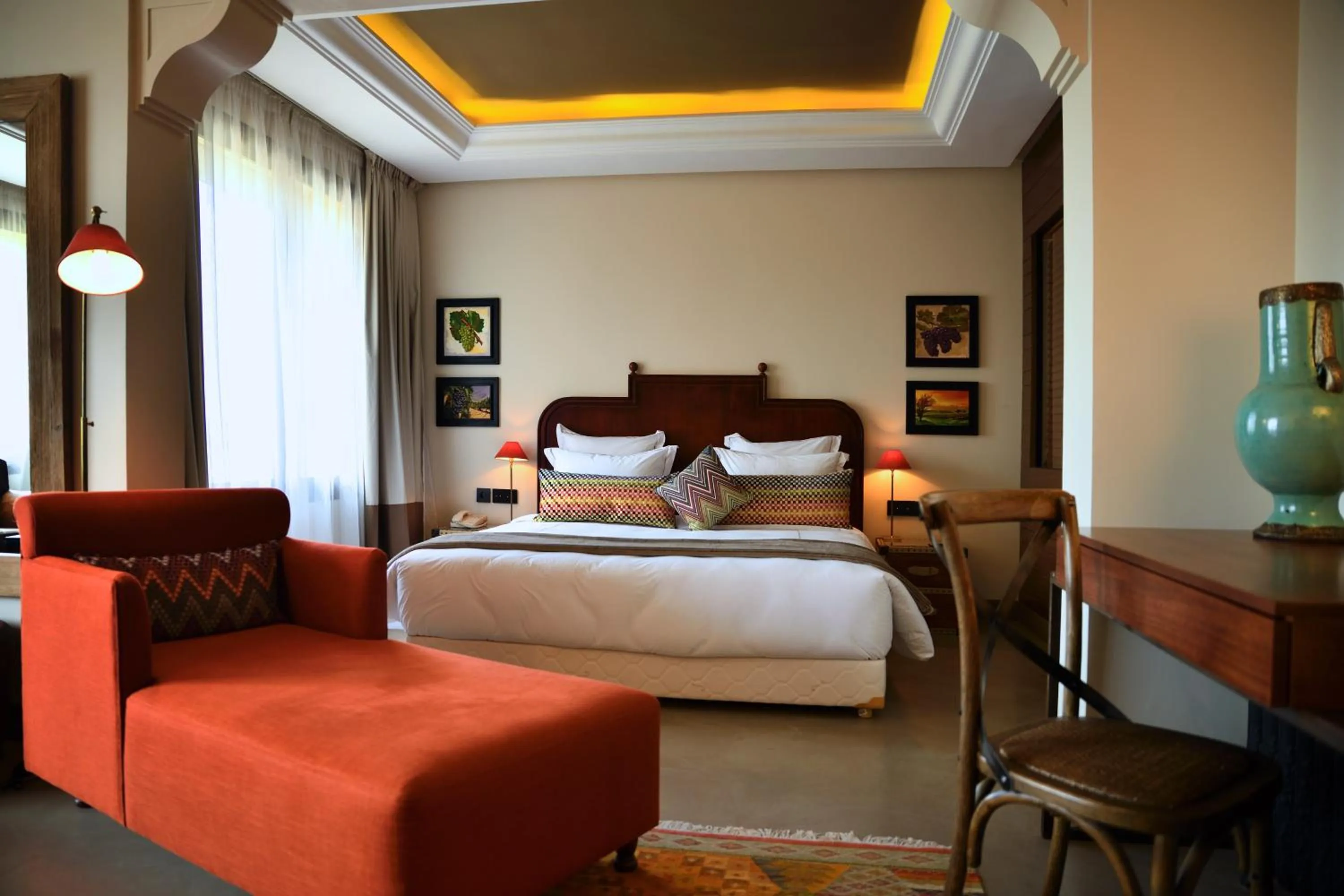 Seating area, Bed in Château Roslane Boutique hôtel & Spa