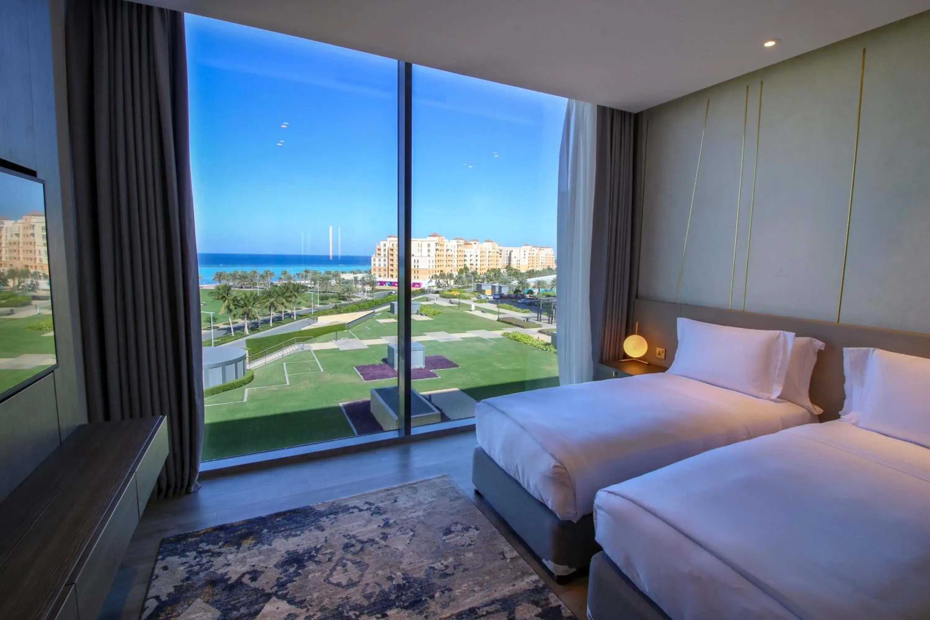 Photo of the whole room, Bed in Views Hotel & Residences - Emaar King Abdullah Economic City Photo of the whole room, Bed in Views Hotel & Residences - Emaar King Abdullah Economic City