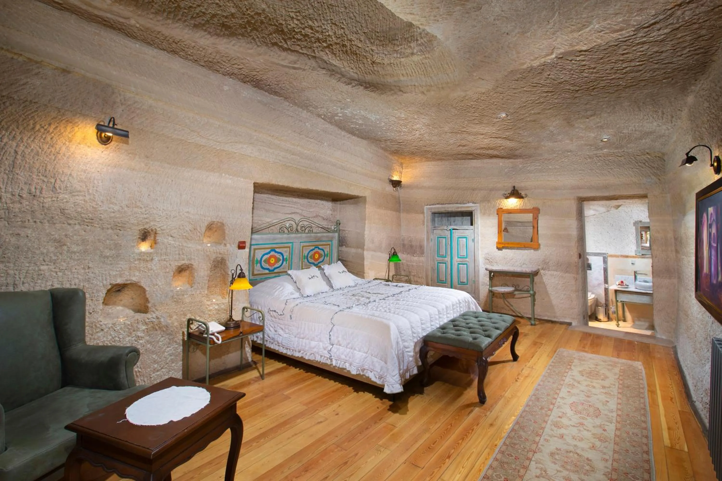 Bed in Terra Cave Hotel