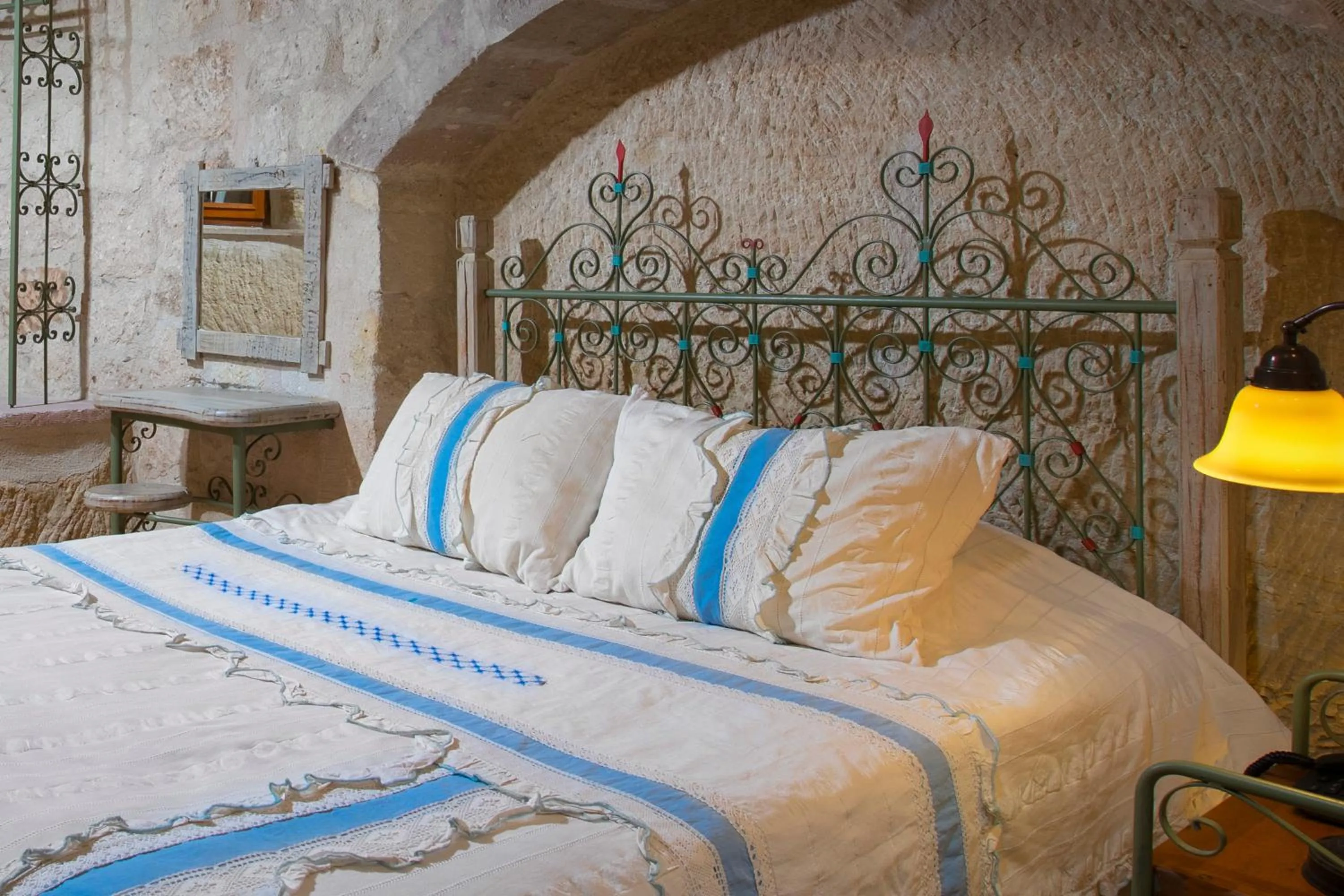 Bed in Terra Cave Hotel