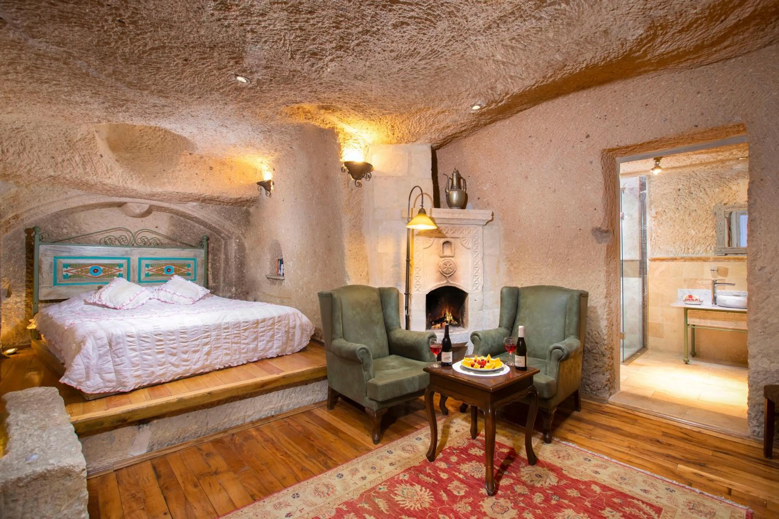 Bed in Terra Cave Hotel