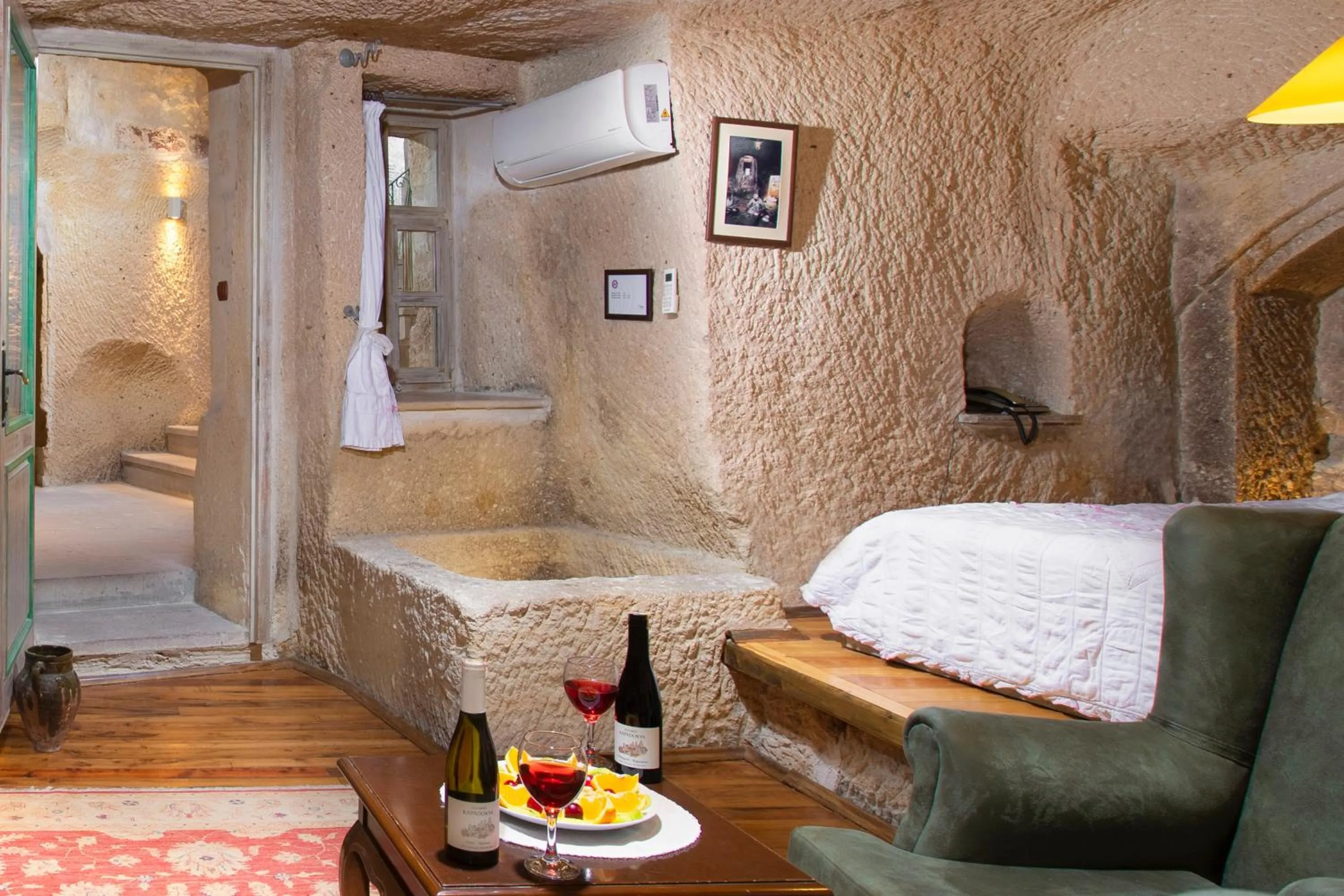 Bed in Terra Cave Hotel