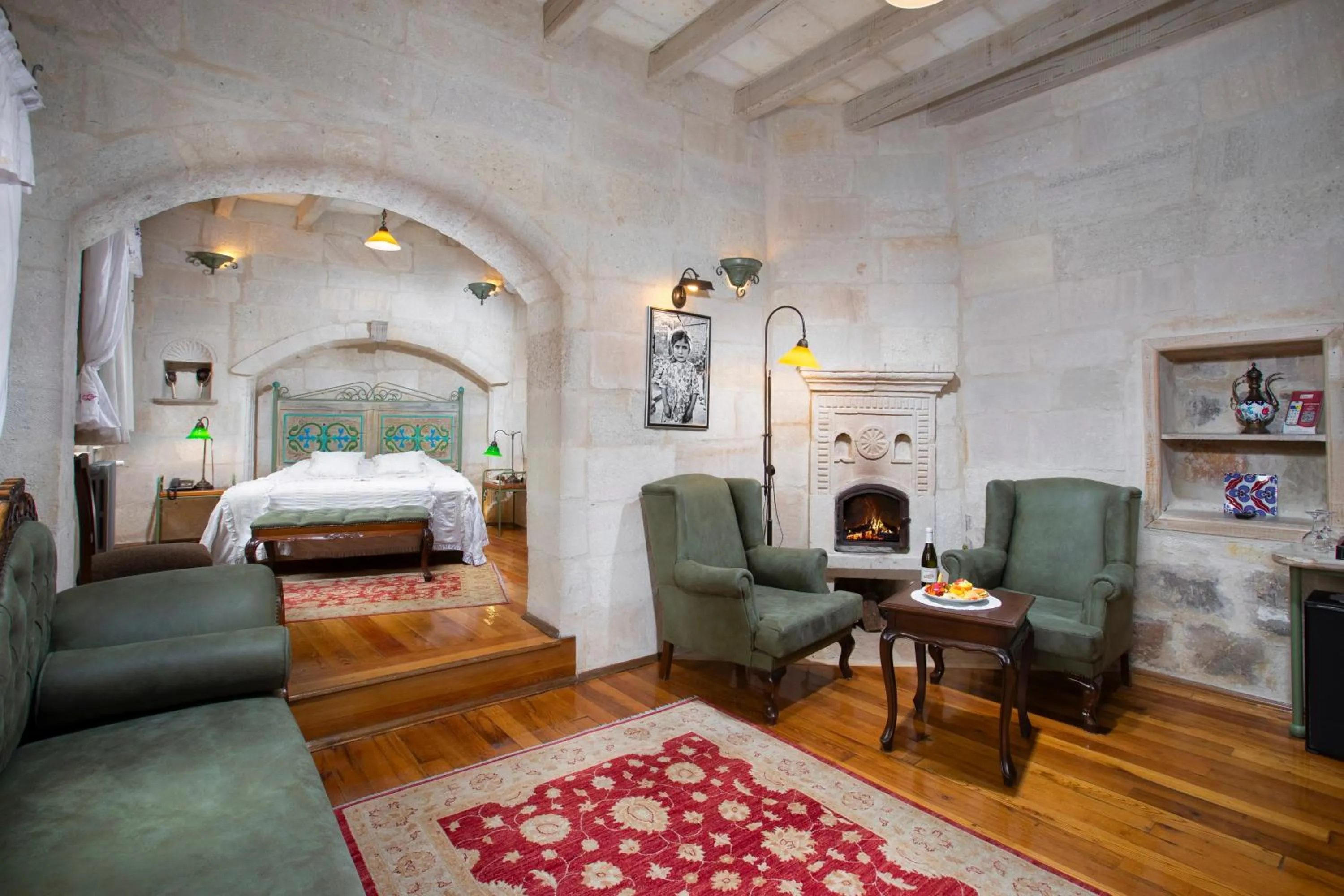 Bed in Terra Cave Hotel