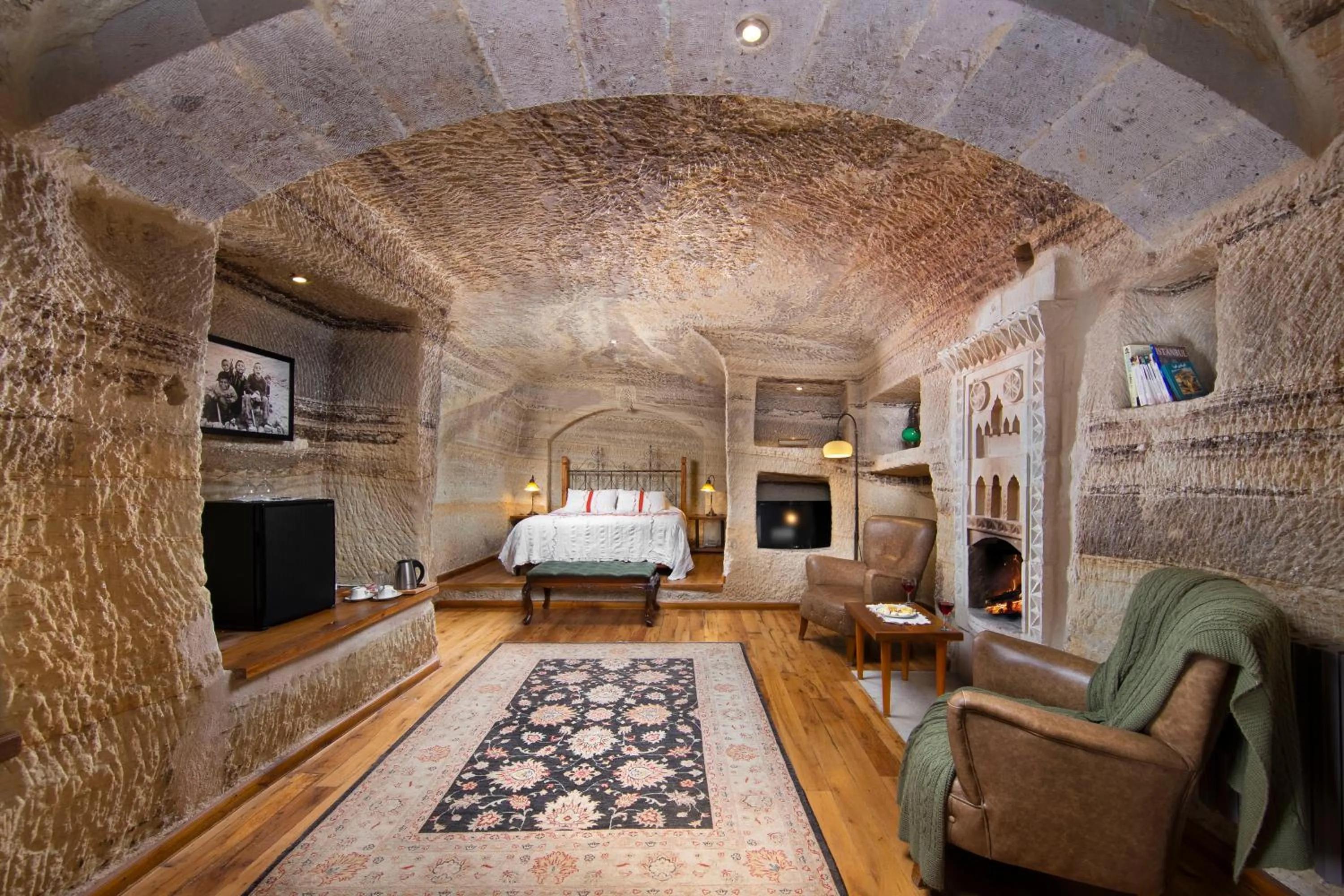 Bed in Terra Cave Hotel