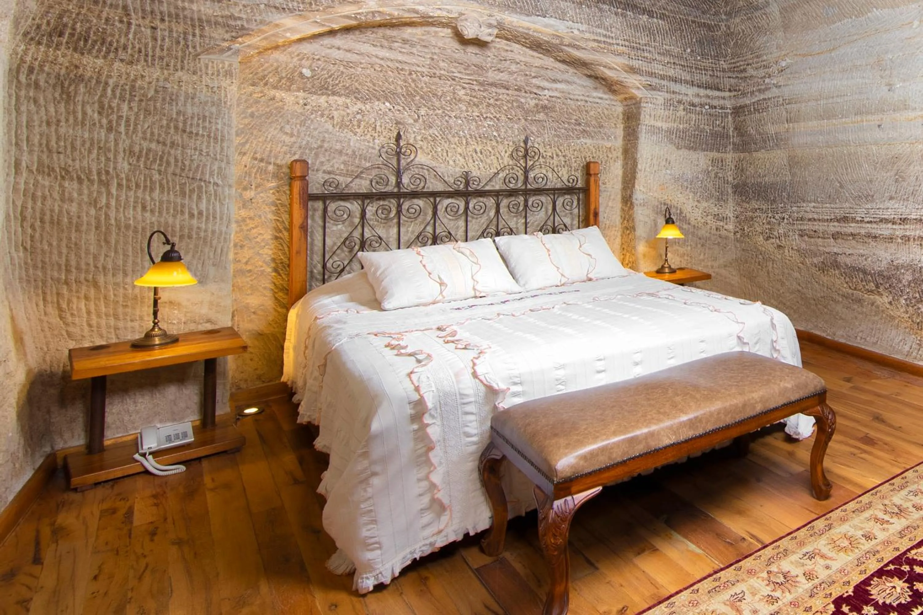 Bed in Terra Cave Hotel