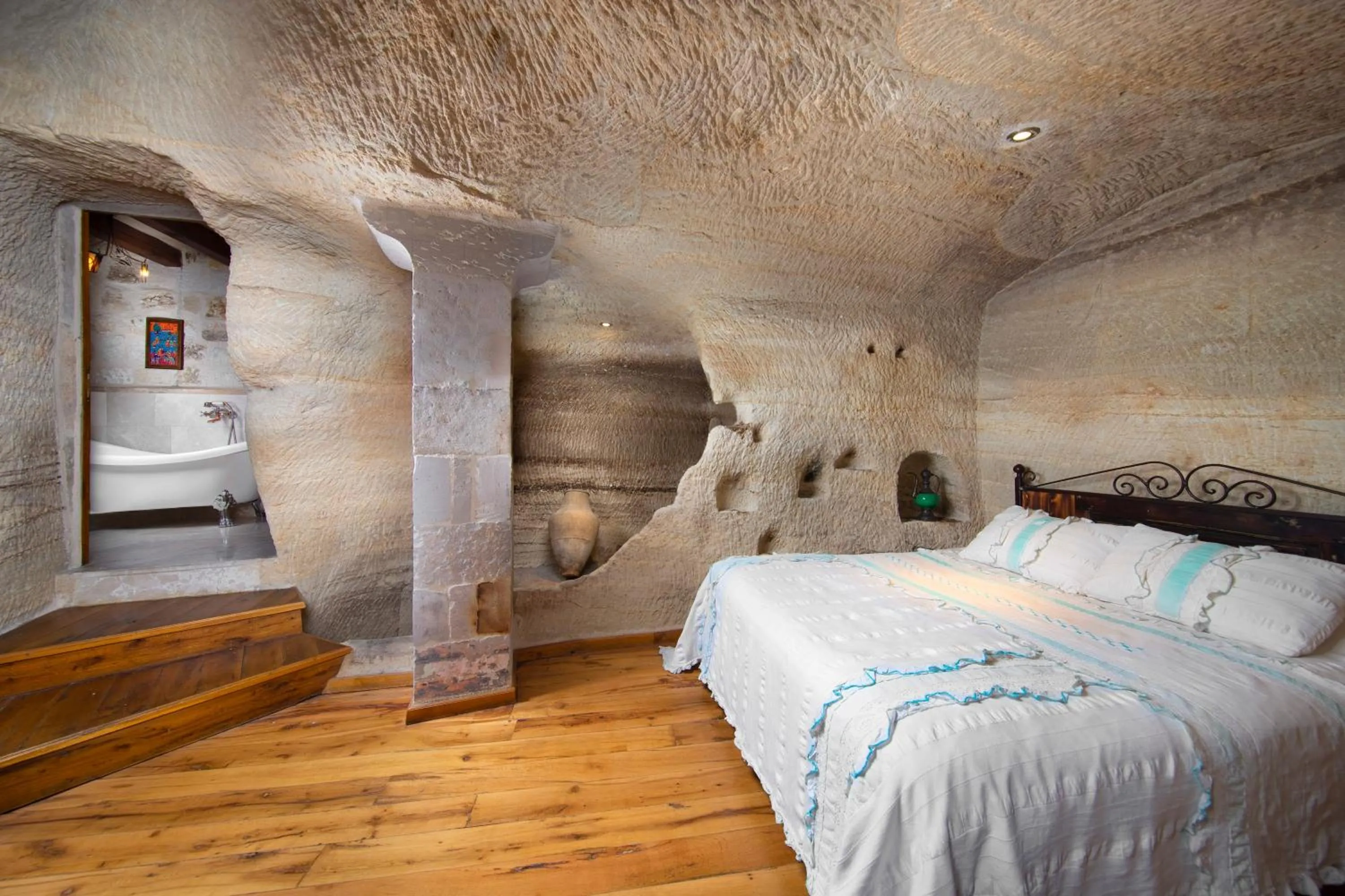 Bed in Terra Cave Hotel