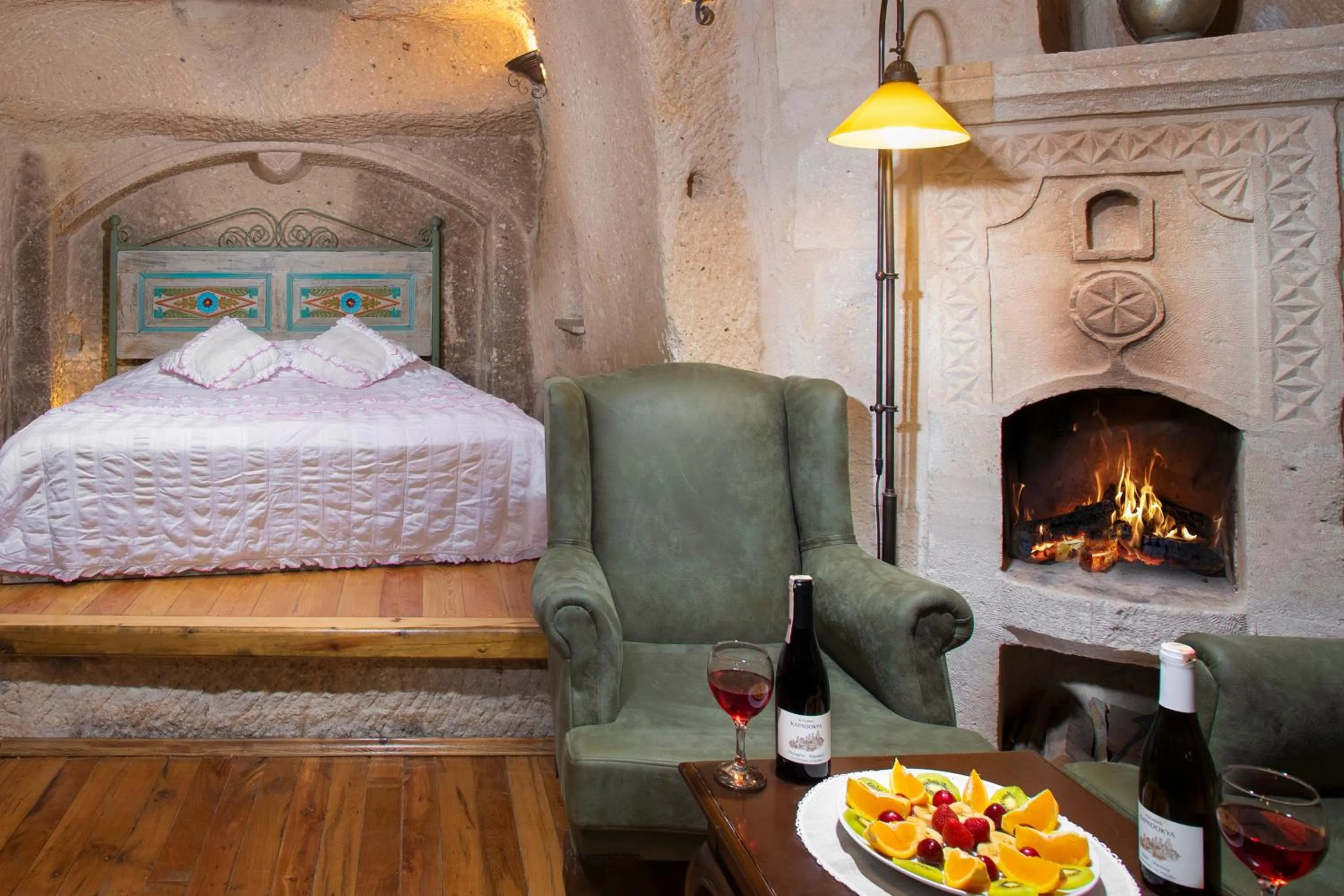 Bed in Terra Cave Hotel