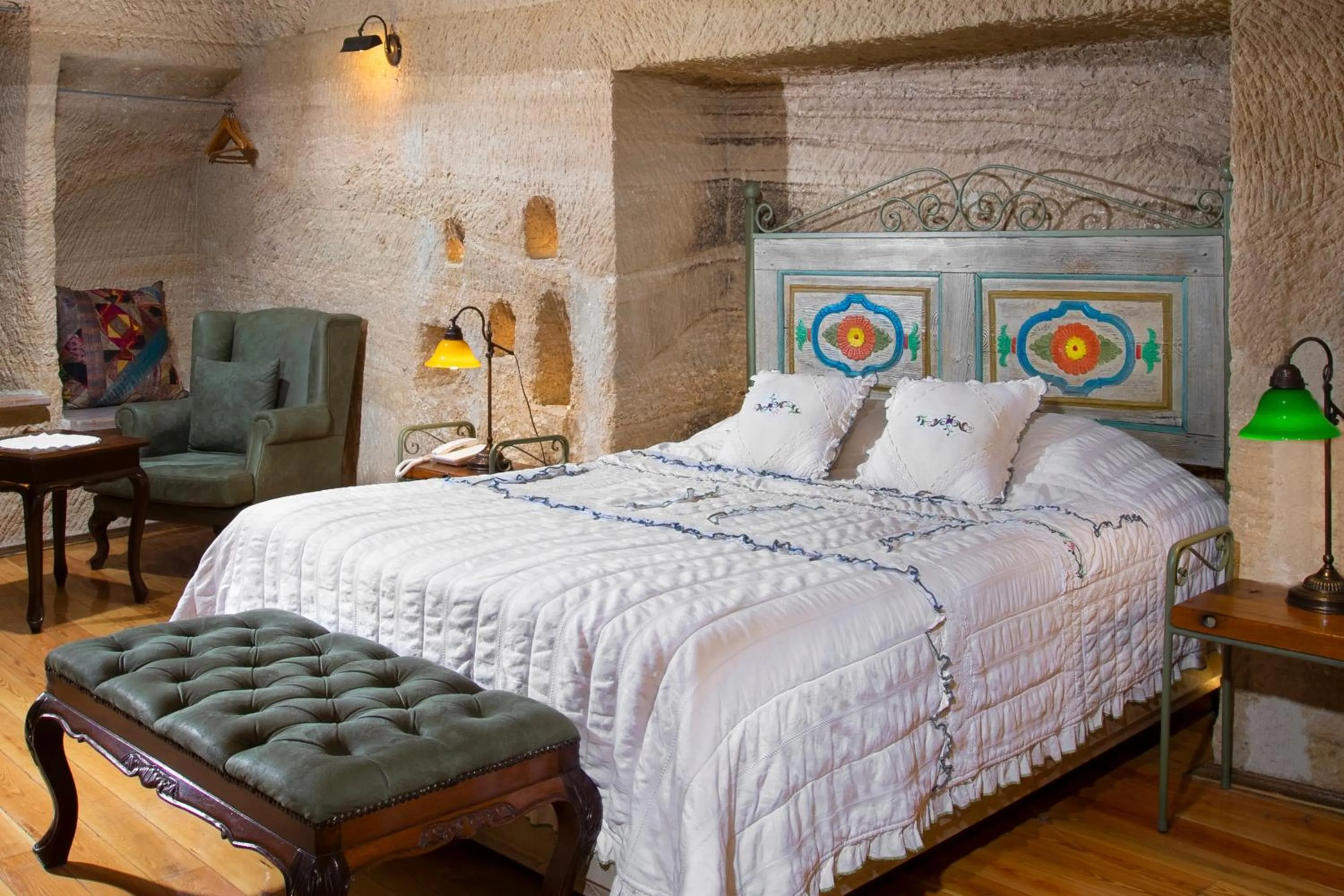 Bed in Terra Cave Hotel