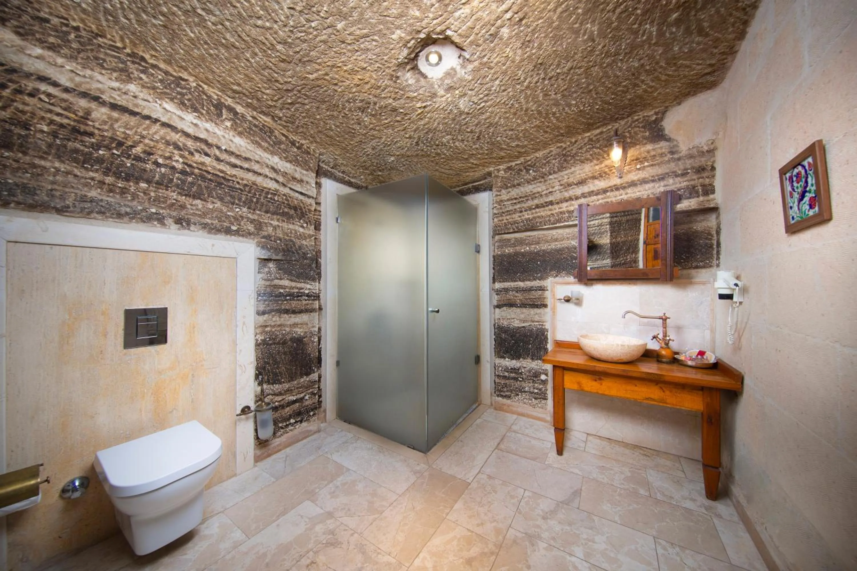 Toilet in Terra Cave Hotel