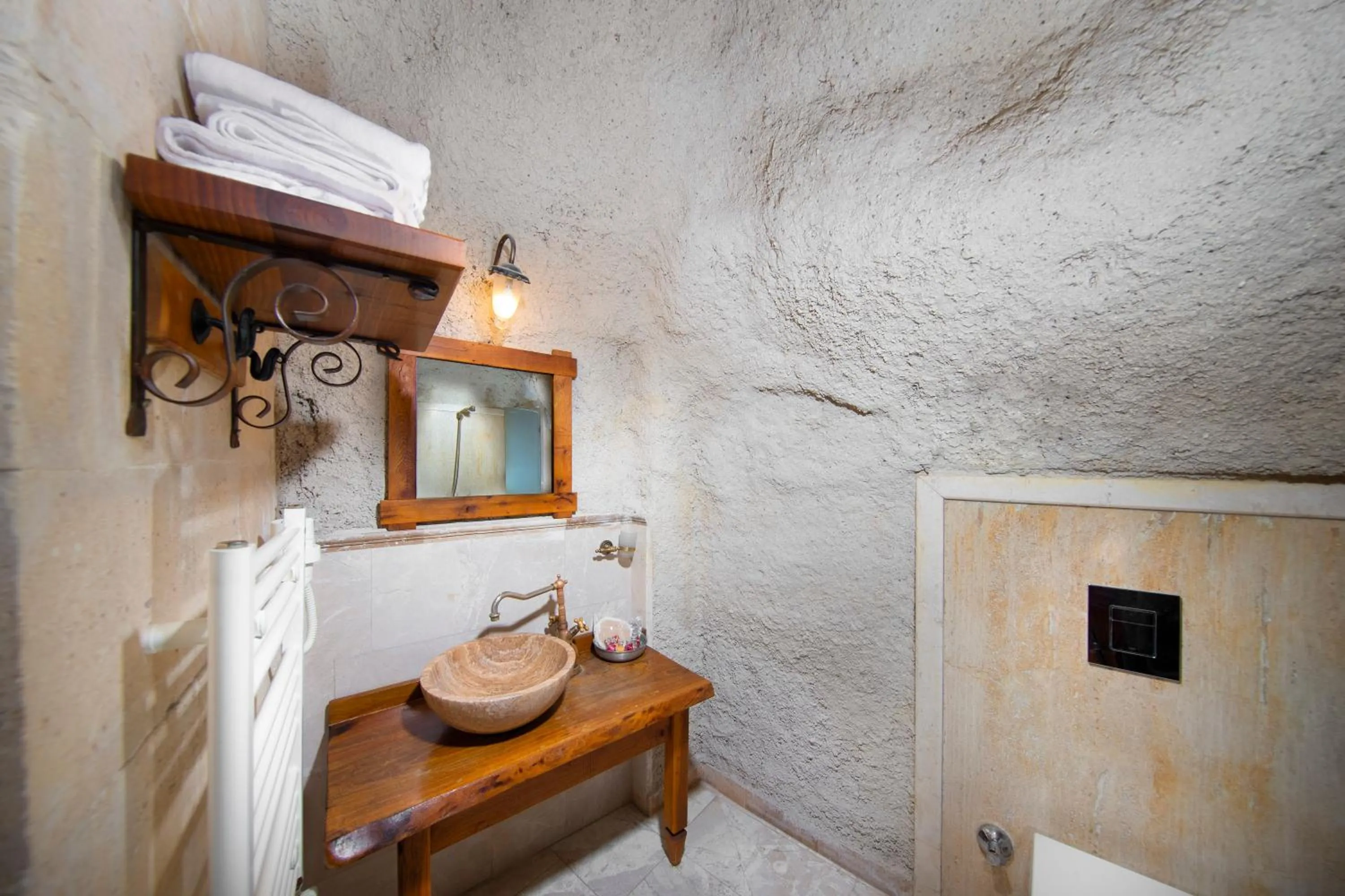 Toilet in Terra Cave Hotel
