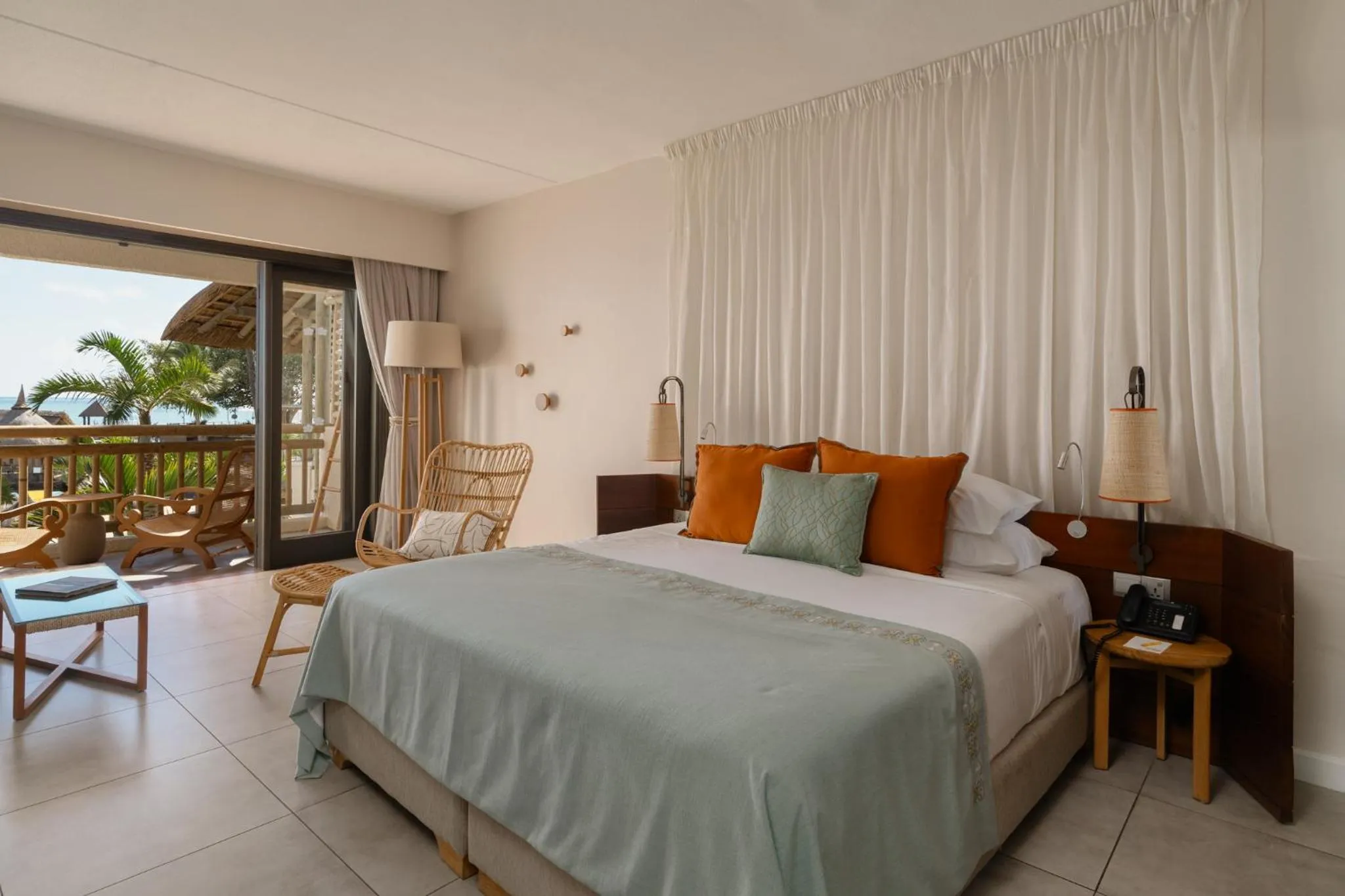 Balcony/Terrace, Bed in Veranda Paul et Virginie Hotel & Spa - Adults Only